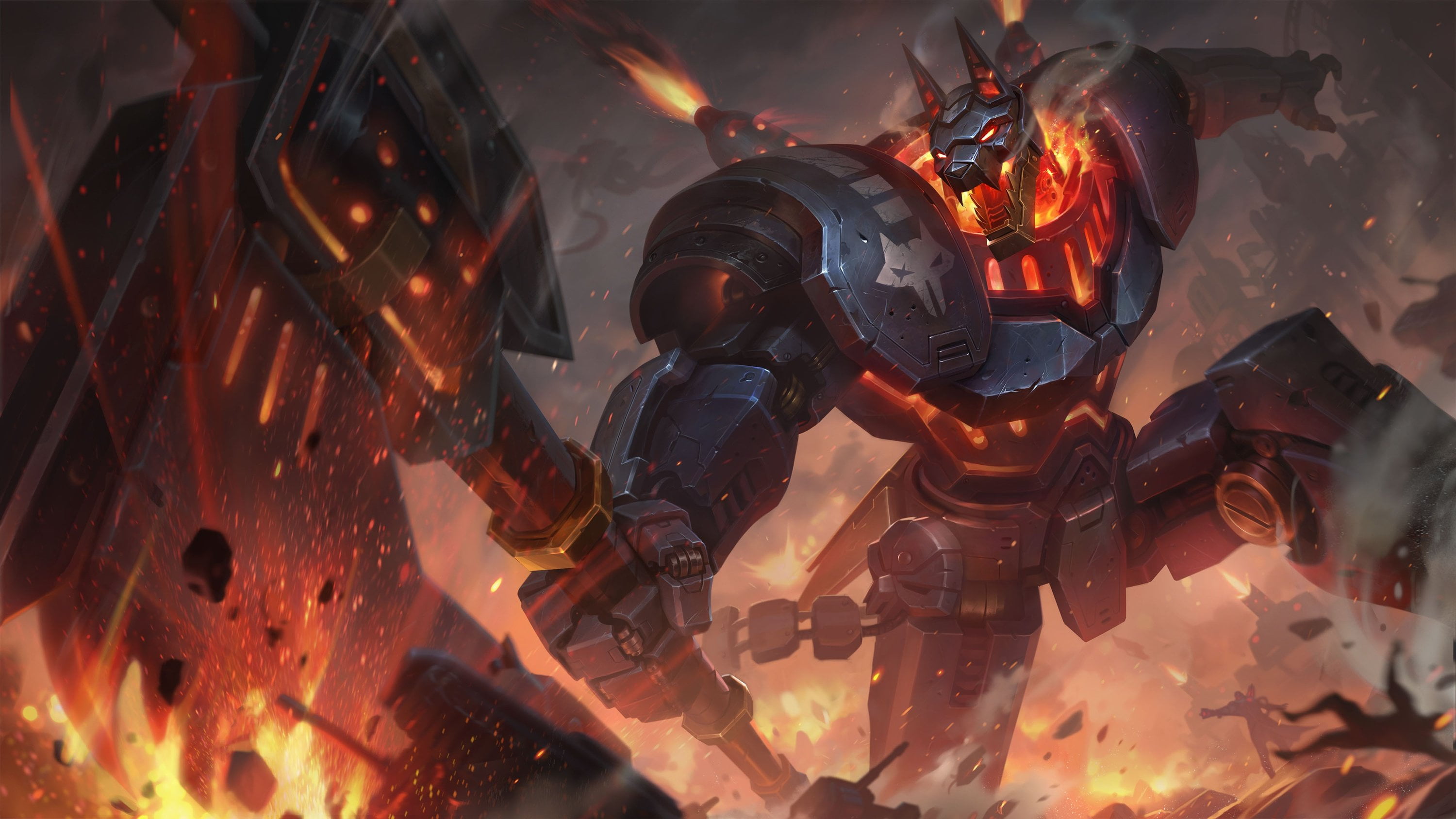 Egypt, fire, 2K, nasus, Nasus (League of Legends), Riot Games, League of Legends, dog, Shurima, battlecast, HD Wallpaper
