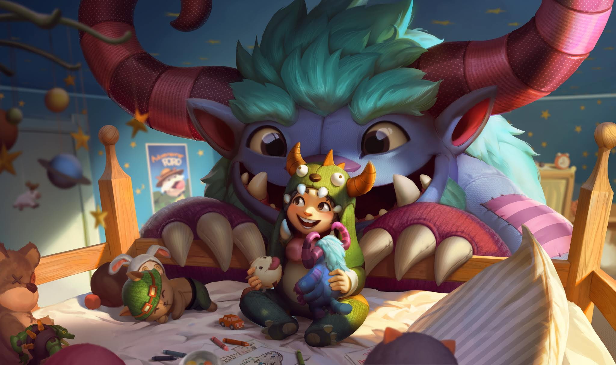 figurine, representation, League of Legends, creativity, mammal, human representation, large group of objects, 1080P, no people, craft, Nunu and Willump, HD Wallpaper