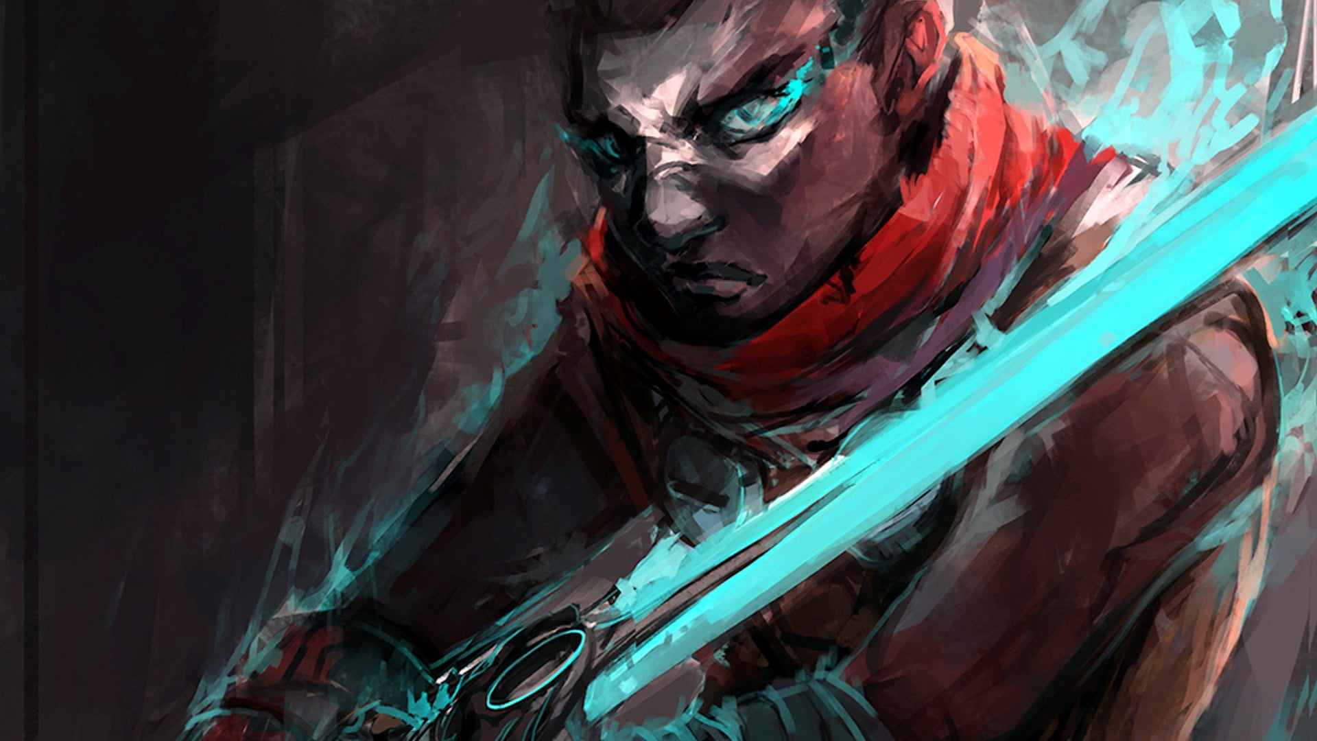 red, painted Image, backgrounds, portrait, motion, paint, sword, textured, paintings, art and craft, creativity, indoors, futuristic, abstract, League of Legends, HD Wallpaper