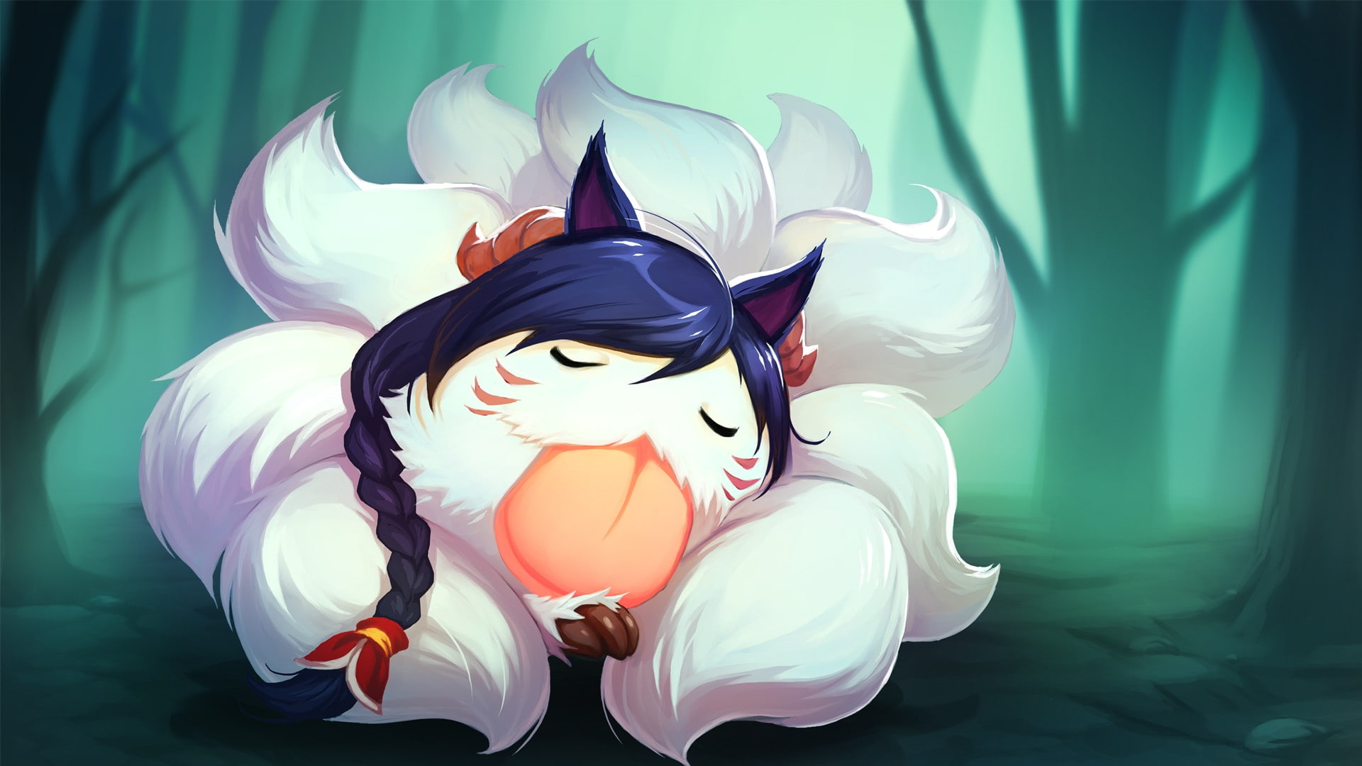 League of Legends, 1080P, Poro, Ahri, HD Wallpaper