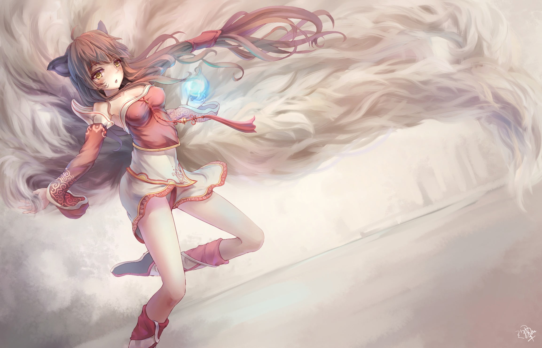 real people, lifestyles, 1080P, young women, full length, pink, creativity, indoors, day, character, animal ears, beautiful woman, nature, Ahri, females, HD Wallpaper