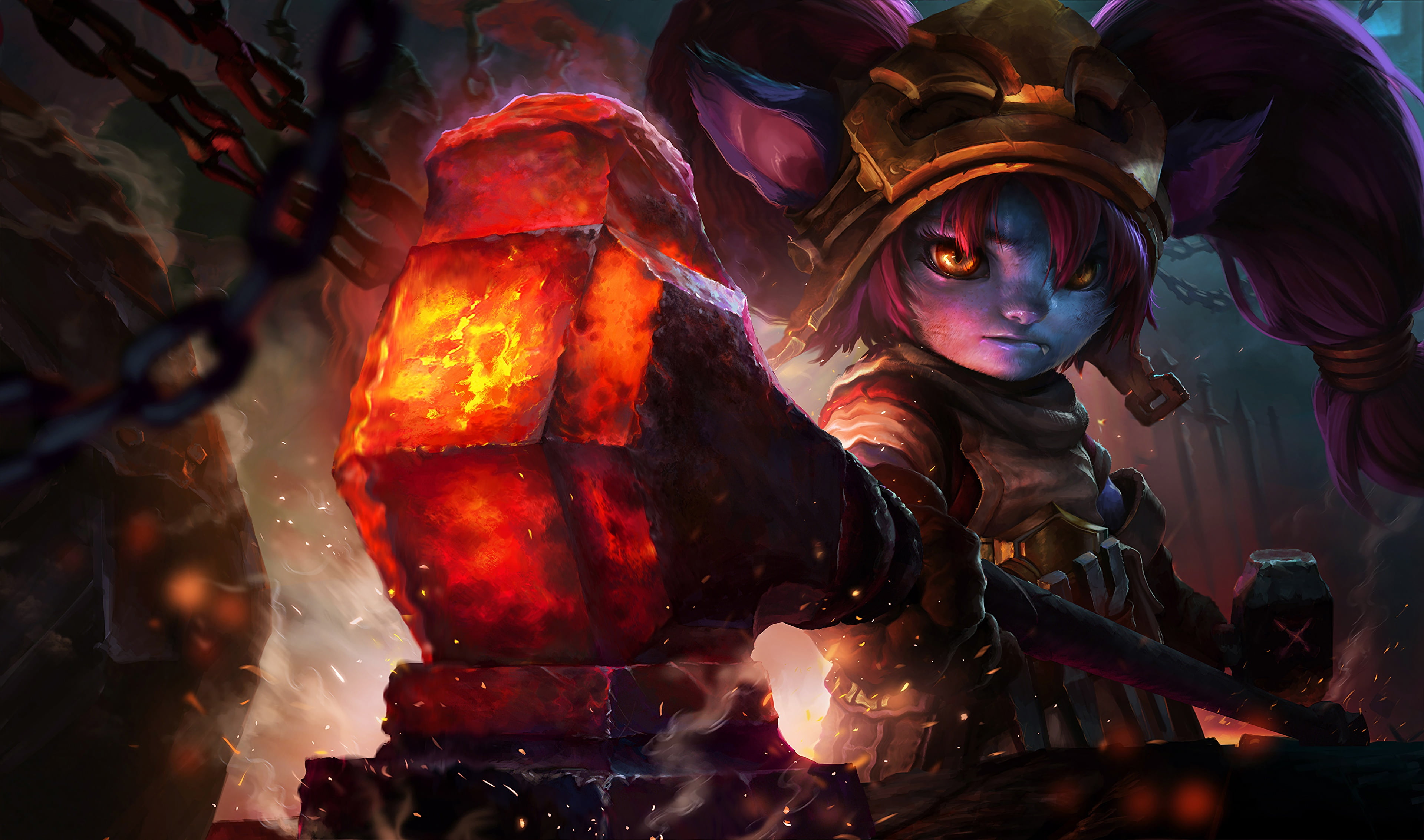 League of Legends, Poppy, Xi Zhang, 4K, LoL, art, HD Wallpaper