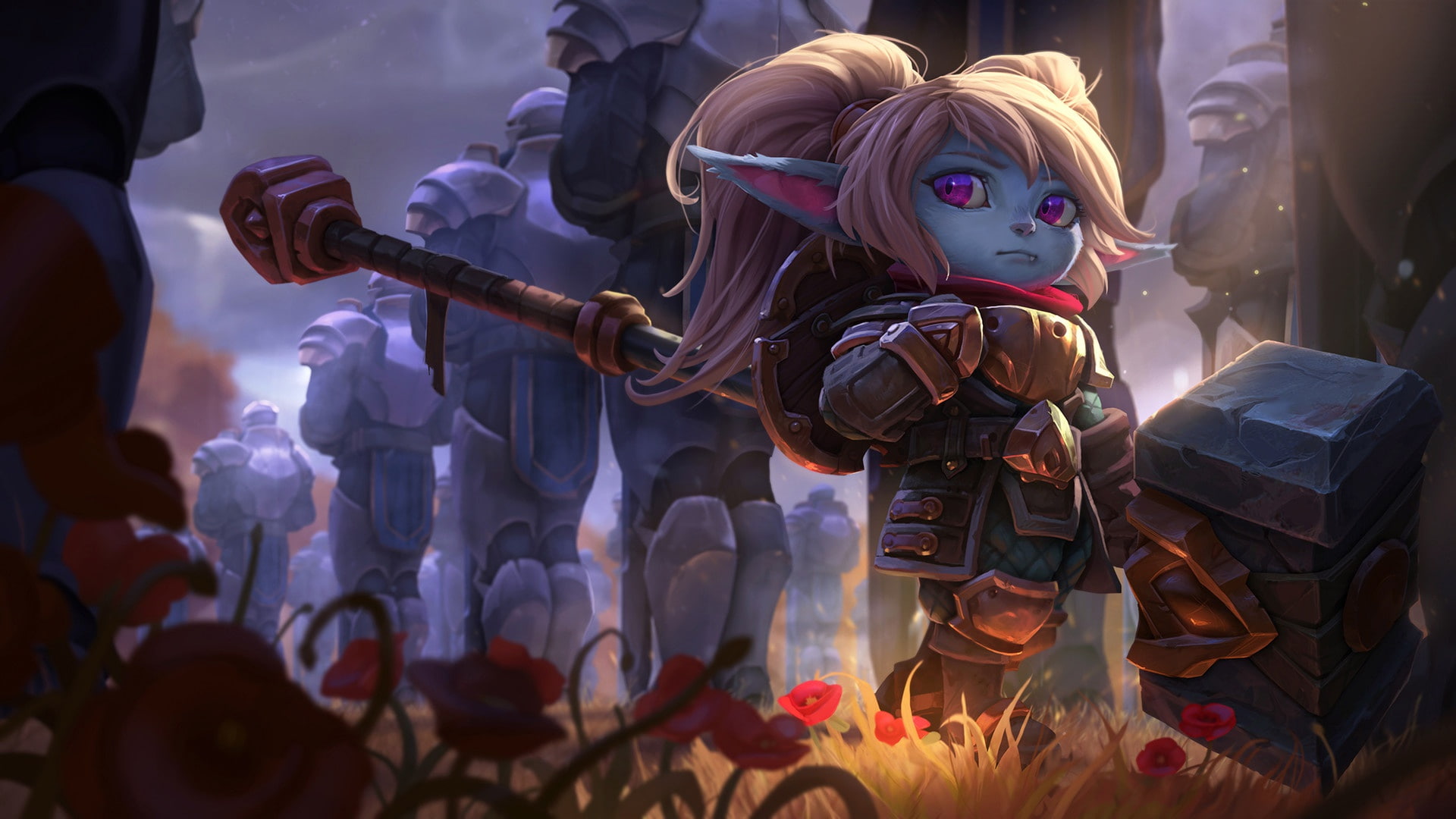 Joshua Brian Smith, the game, fantasy, League of Legends, art, Riot Games, 1080P, Poppy, Keeper of the Hammer, HD Wallpaper