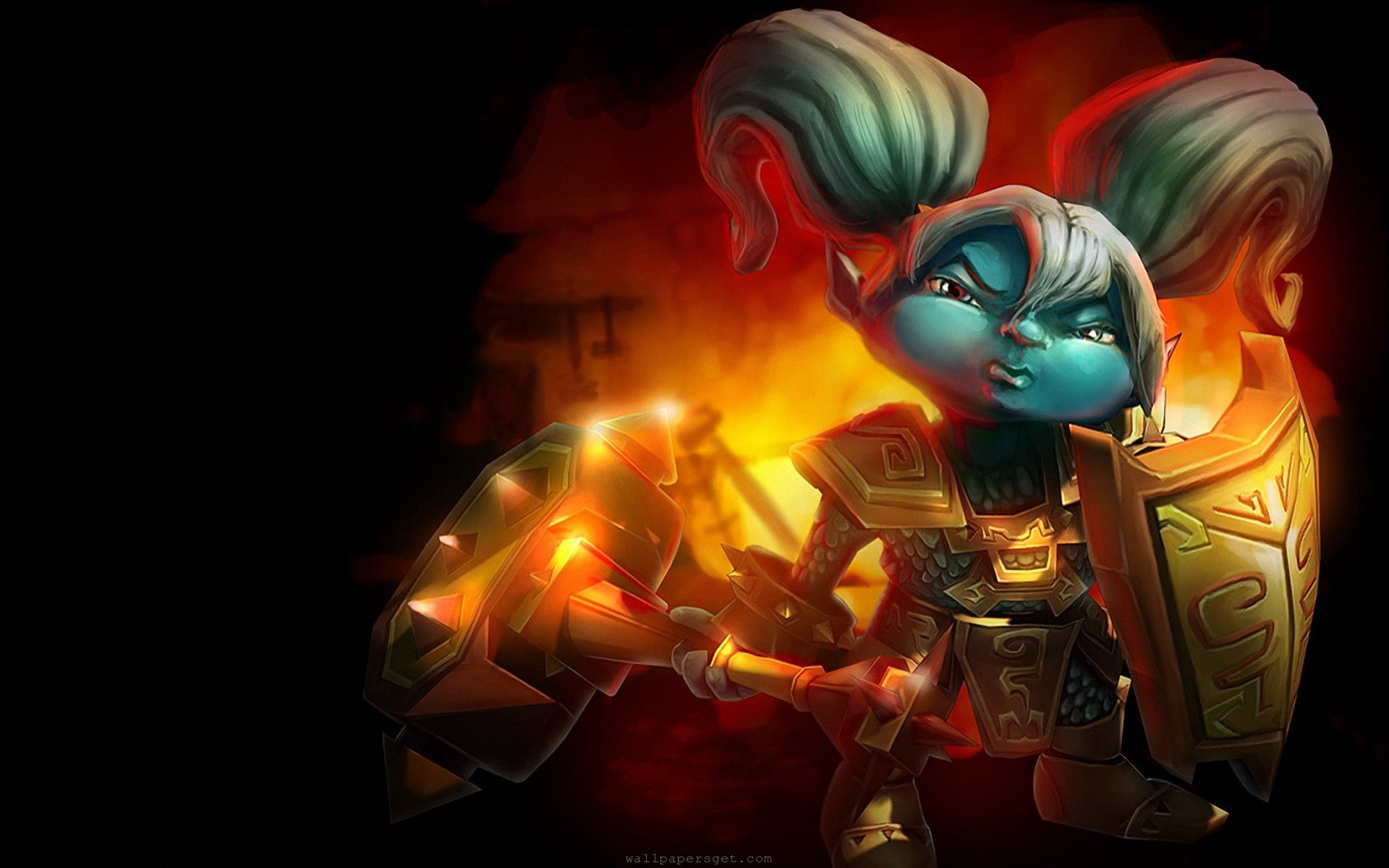 drawing, poppy, league, legends, warrior, fantasy, 1080P, HD Wallpaper