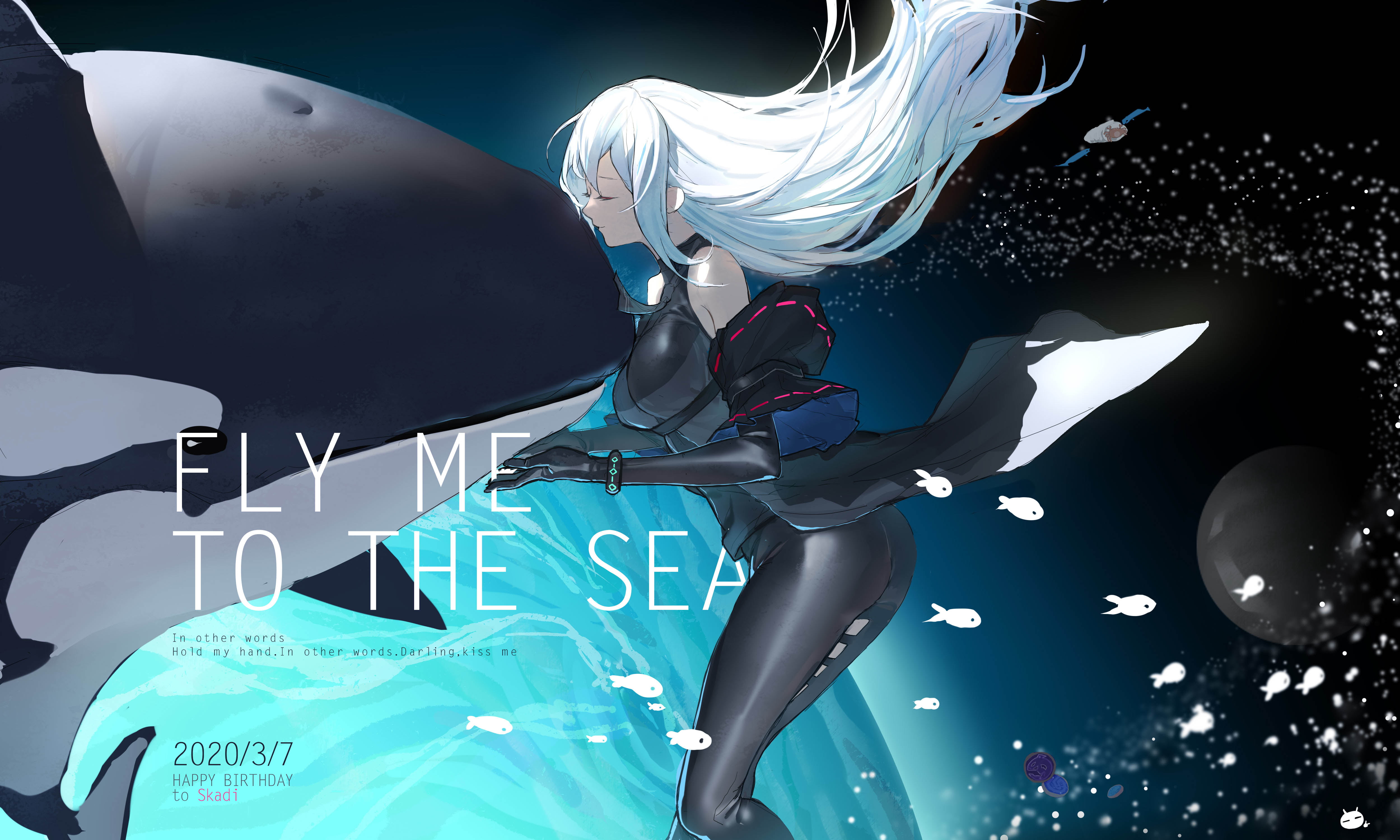 Arknights, anime girls, anime, Chouseki, 4K, orca, Skadi(Arknights), HD Wallpaper