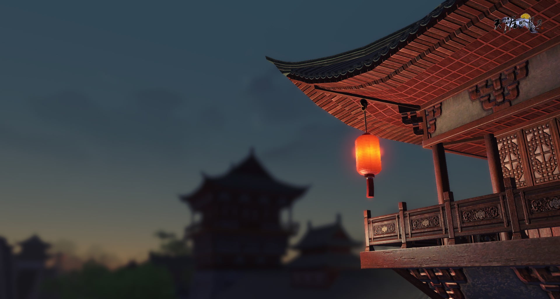 belief, hanging, architecture, dusk, nature, outdoors, travel destinations, lamp, place of worship, religion, building exterior, WuXia, red, 1080P, China, HD Wallpaper