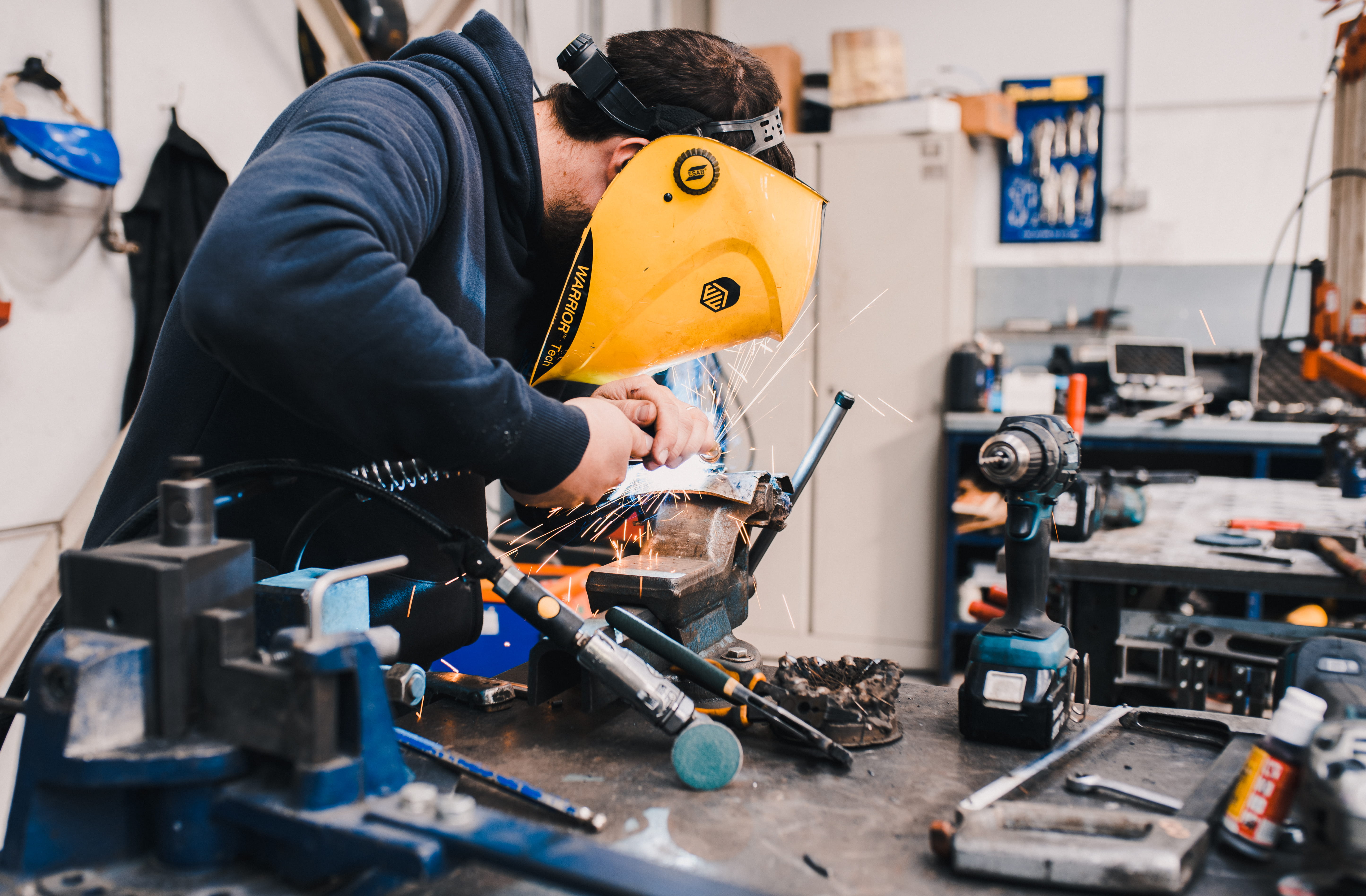  machinery, caucasian Ethnicity, work Tool, tools, background, skill, expertise, engineer, using, spark, craftsman, manual Worker, metal, craftsperson, HD Wallpaper