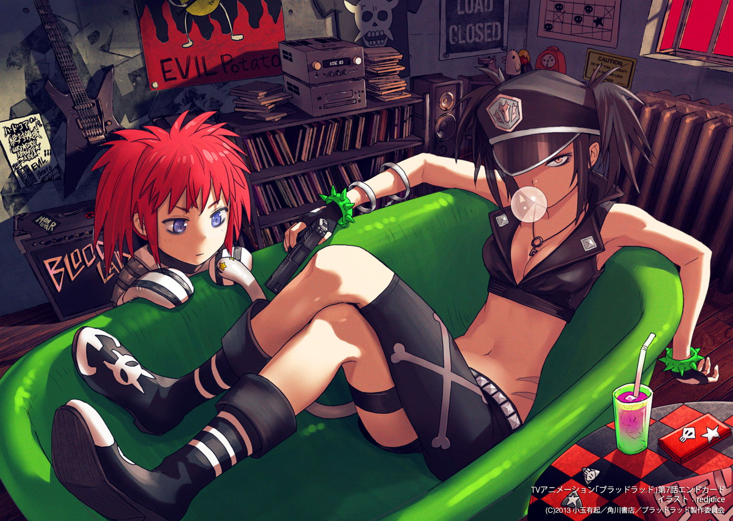 berros, blood, lad, bathtub, red, artifacts, gun, liz, black, tail, jpeg, redjuice, yellow, girls, weapon, 720P, hair, eyes, blue, HD Wallpaper