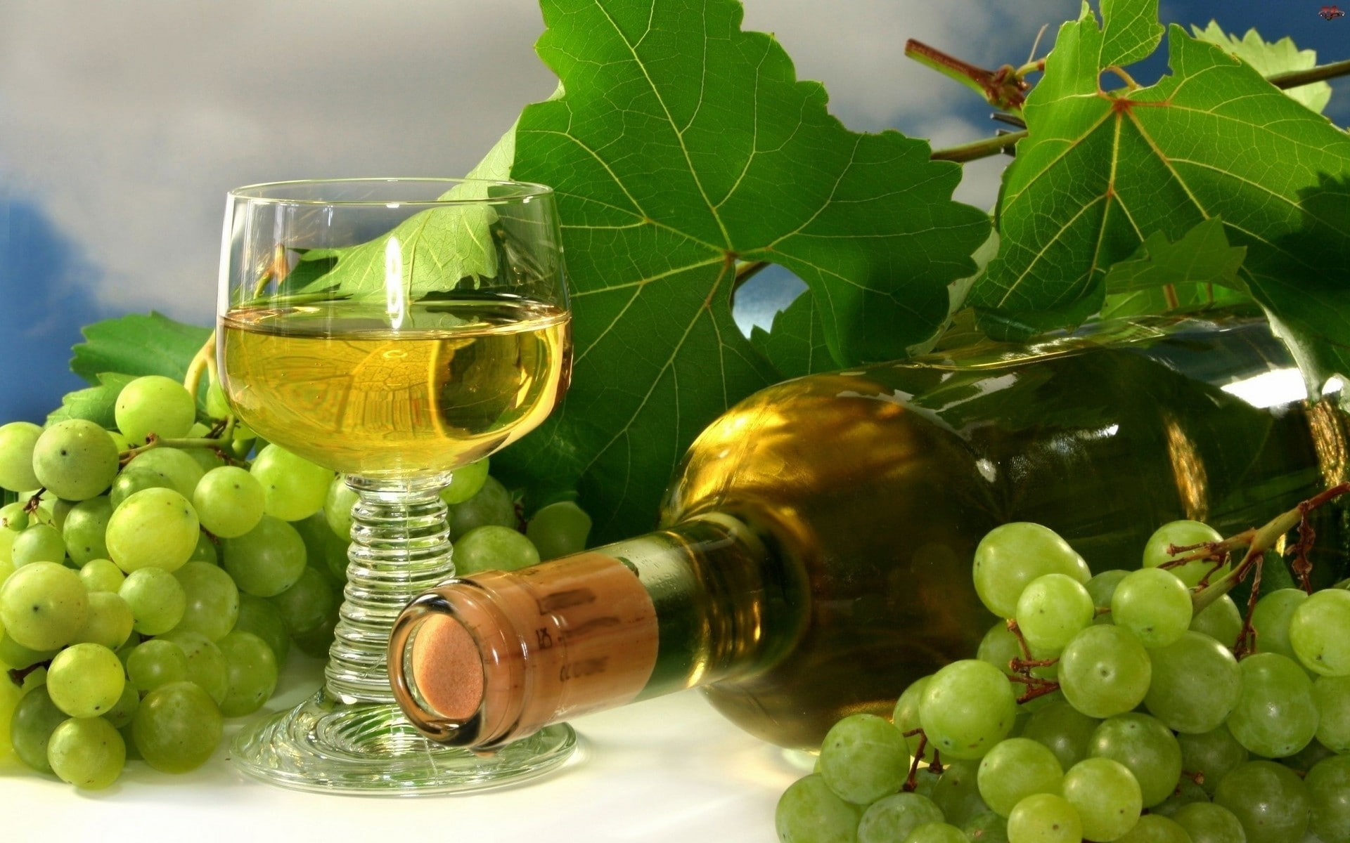 drink, 1080P, wine, grapes, alcohol, leaves, HD Wallpaper