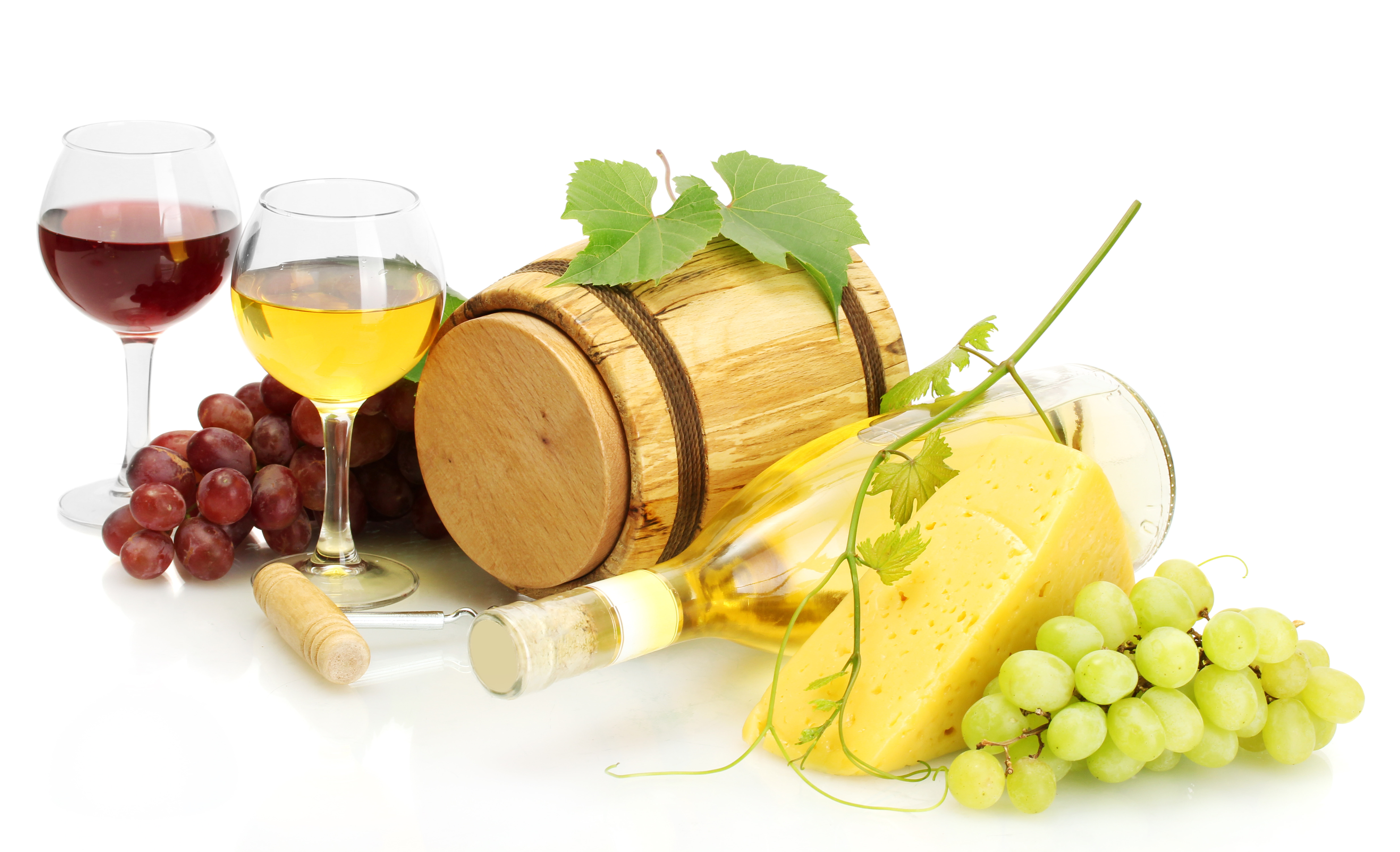 glasses, barrel, brown, white, drink, glass, wine, wooden, food, healthy eating, fruit, studio shot, grapes, still life, wellbeing, refreshment, white background, HD Wallpaper