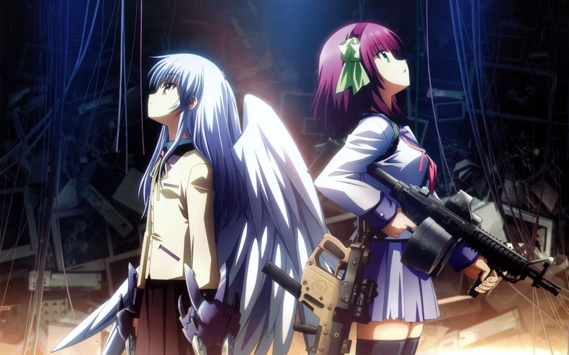 Tachibana Kanade, Angel Beats!, anime girls, 1080P, anime, Nakamura Yuri, HD Wallpaper