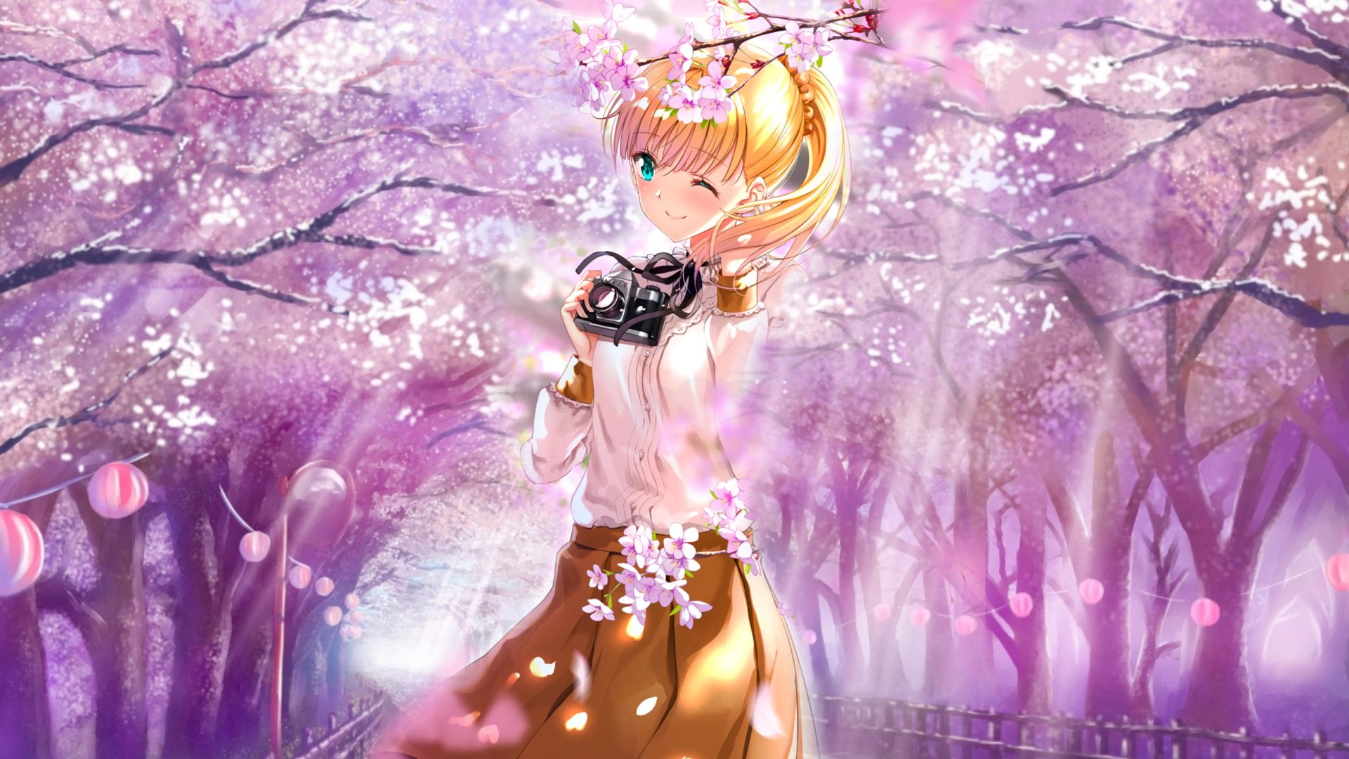 Camera, Blossom, Teresa Wagner, Anime, Tada-kun wa Koi wo Shinai, 1080P, HD Wallpaper