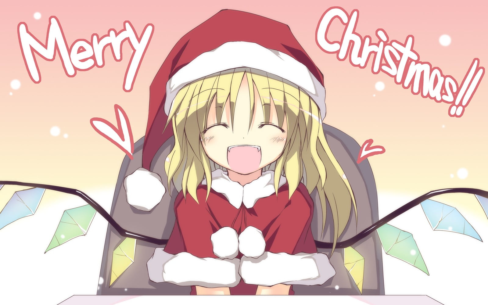 Flandre Scarlet, human representation, heart shape, Touhou, text, no people, blonde, indoors, male likeness, arts culture and entertainment, creativity, HD Wallpaper
