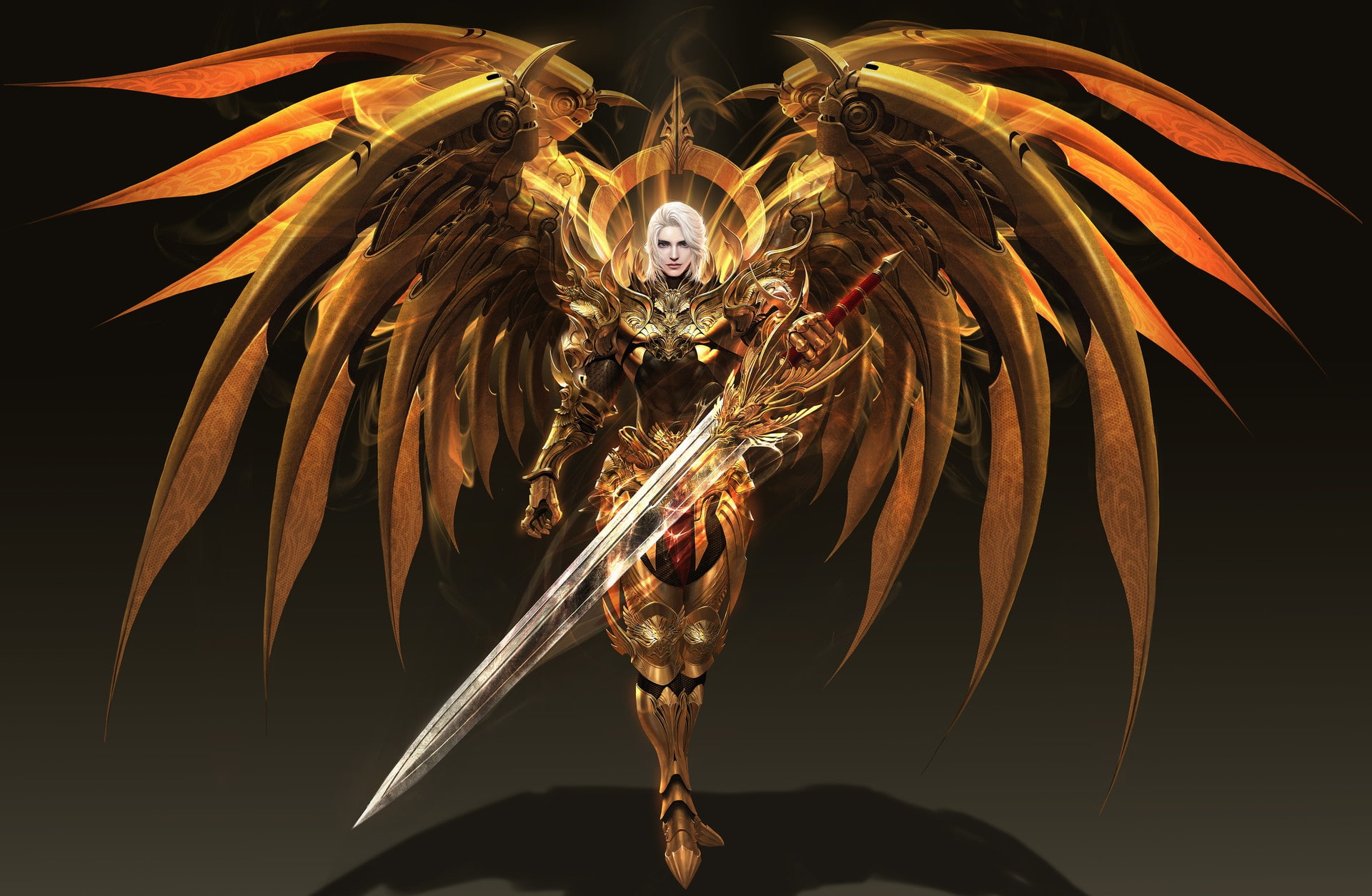 level, fantasy, Solar interference signal, art, Era of angels, wings, warrior, LVL, costume design, 1080P, HD Wallpaper