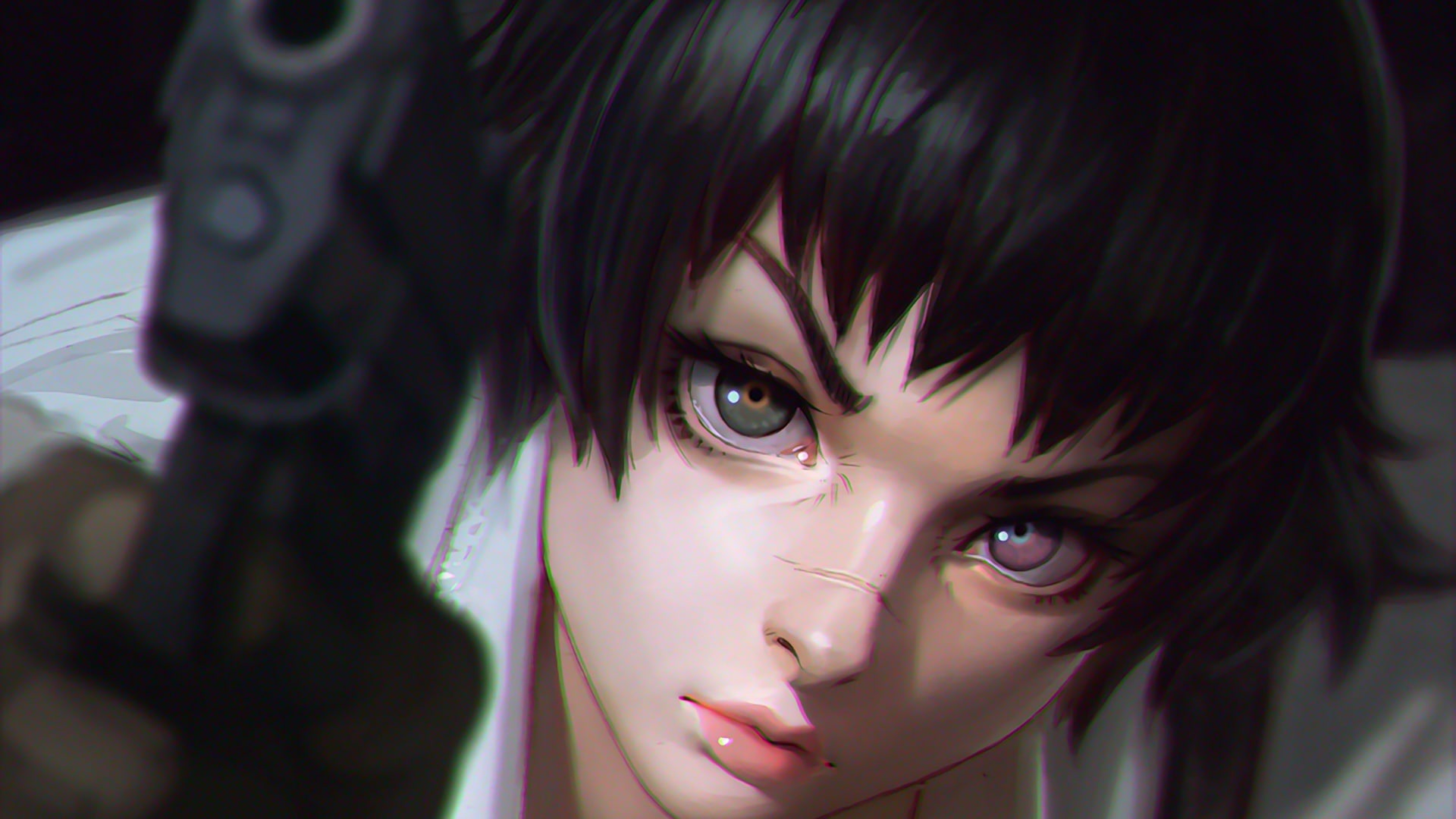 art, 1080P, hunter, lady, face, gun, girl, devil may cry, Devil Hunter, Devil May Cry 3: Dantes Awakening, HD Wallpaper
