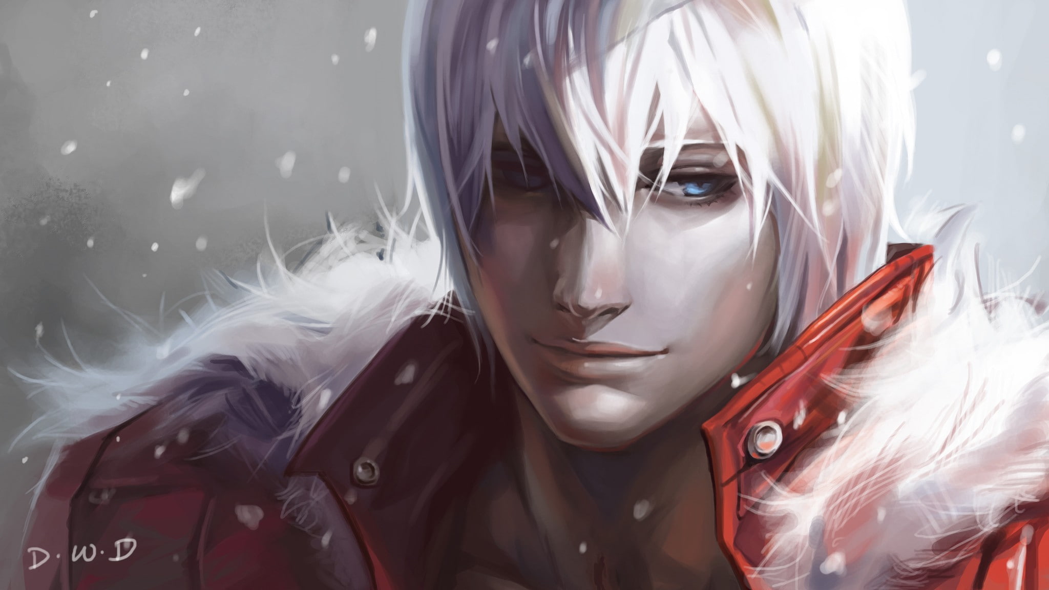 Dante, human representation, representation, indoors, dyed hair, headshot, focus on foreground, 1080P, one person, women, mannequin, blond hair, Devil May Cry, HD Wallpaper