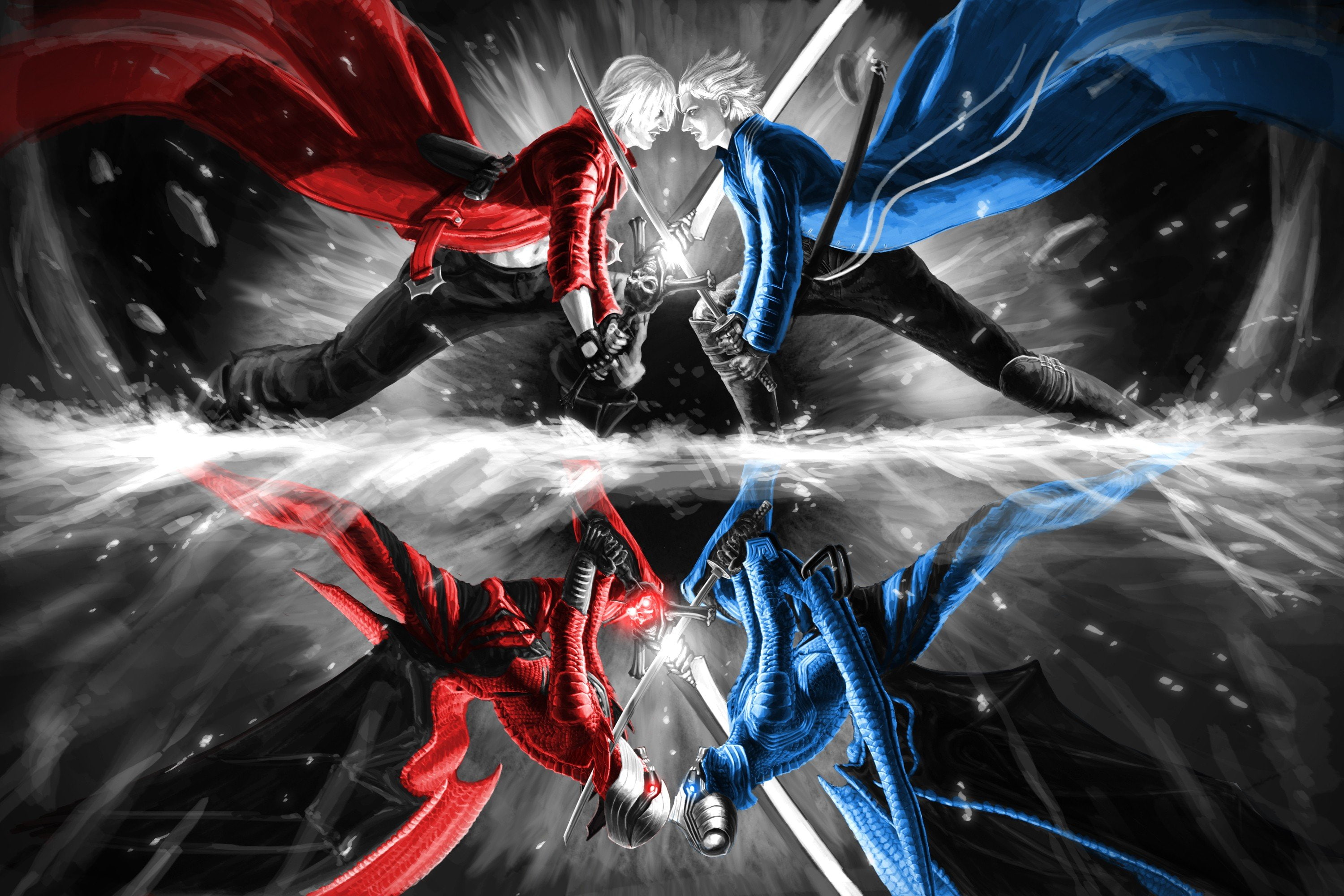 Vergil, devils, Dante, Devil May Cry, 2K, HD Wallpaper