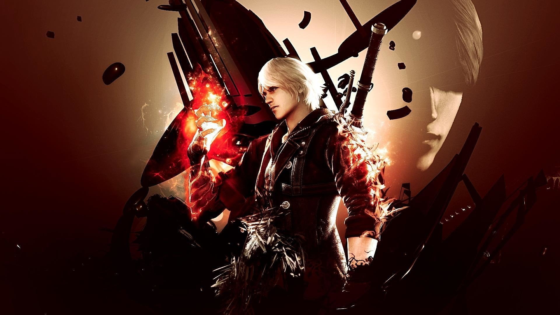 low angle view, halloween, illuminated, waist up, blood, Devil May Cry 4, standing, lifestyles, Nero (Devil May Cry), celebration, arts culture and entertainment, HD Wallpaper