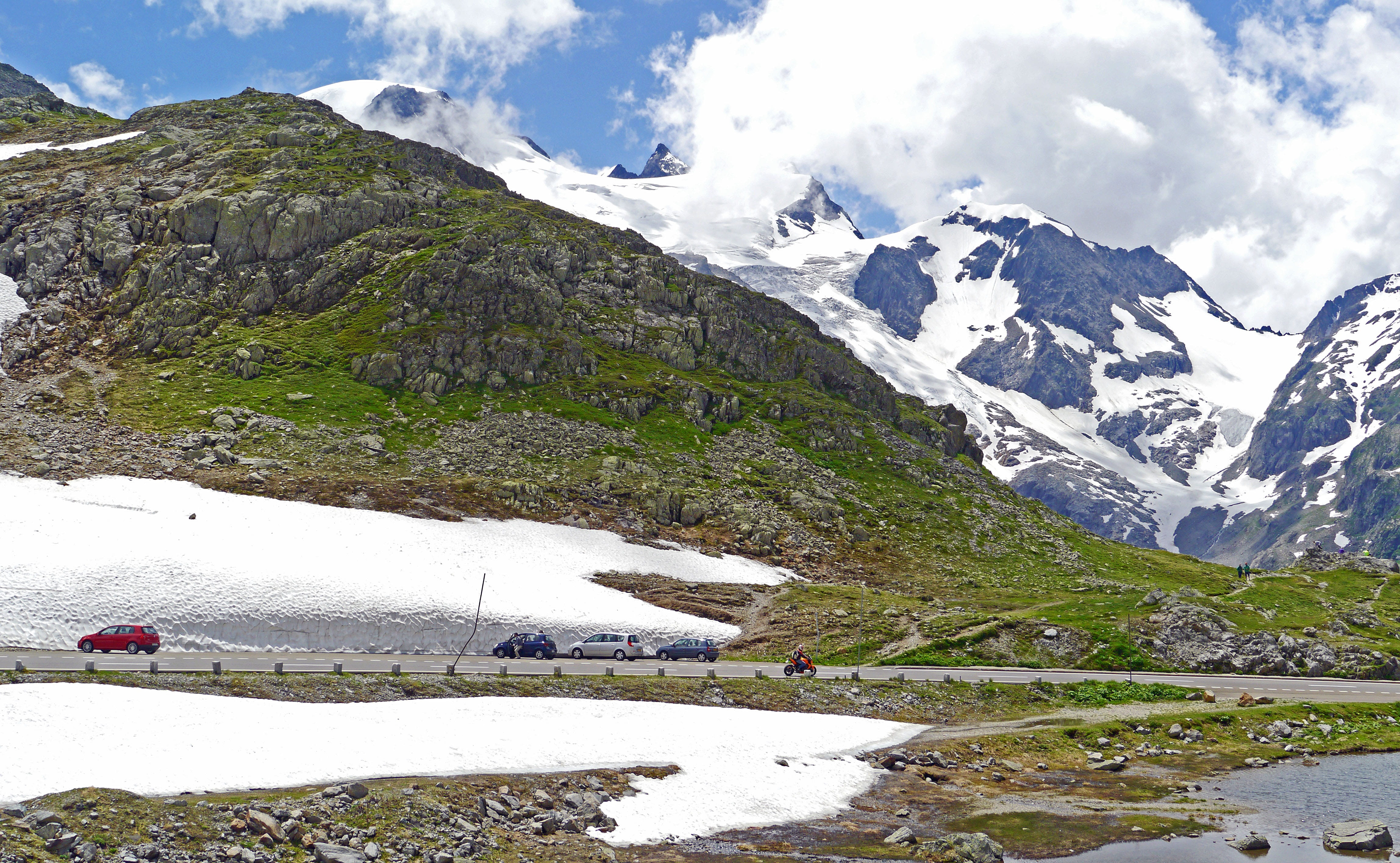 snowcapped mountain, non-urban scene, cloud - sky, clouds, stein glacier, nature, outdoors, environment, snow, scenics - nature, mountain peak, susten pass, HD Wallpaper