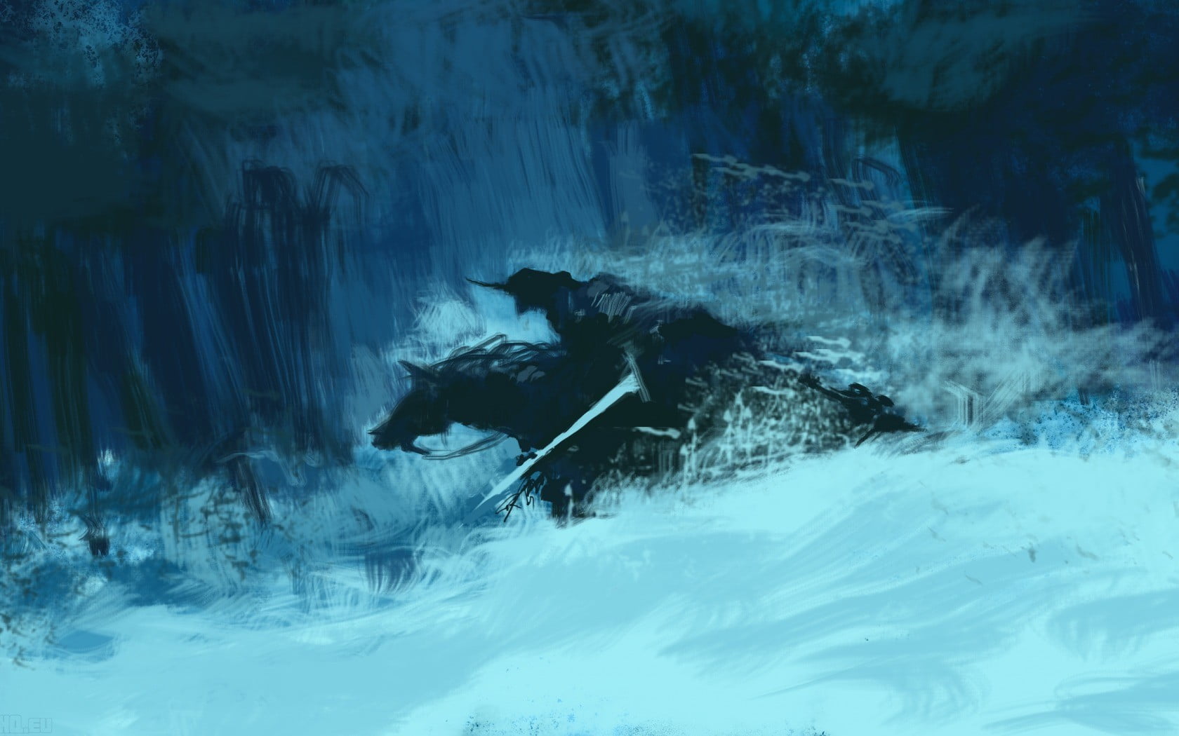 no people, outdoors, animal themes, domestic, day, animals in the wild, vertebrate, horse, 720P, cold temperature, animal wildlife, Dota 2, artwork, painting, HD Wallpaper