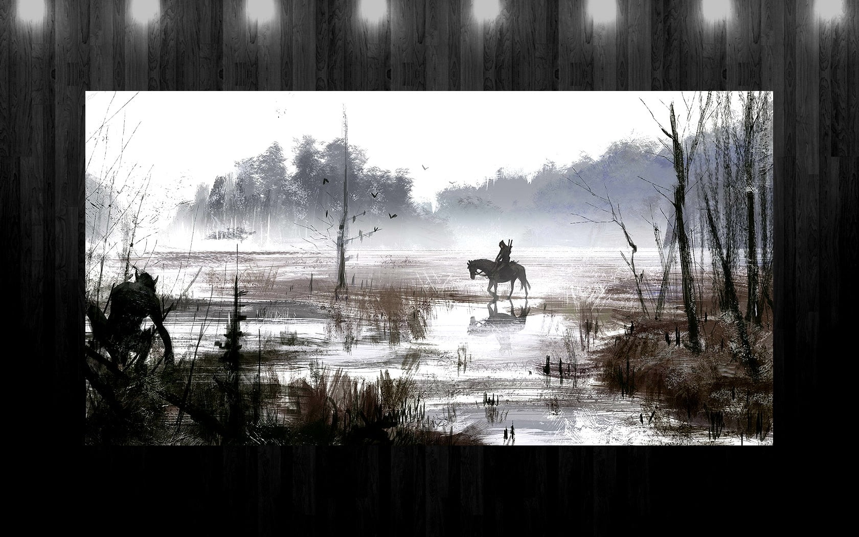 painting, 720P, animal themes, domestic, livestock, lifestyles, outdoors, horseback riding, horse, plant, day, real people, mammal, nature, animal, tree, HD Wallpaper