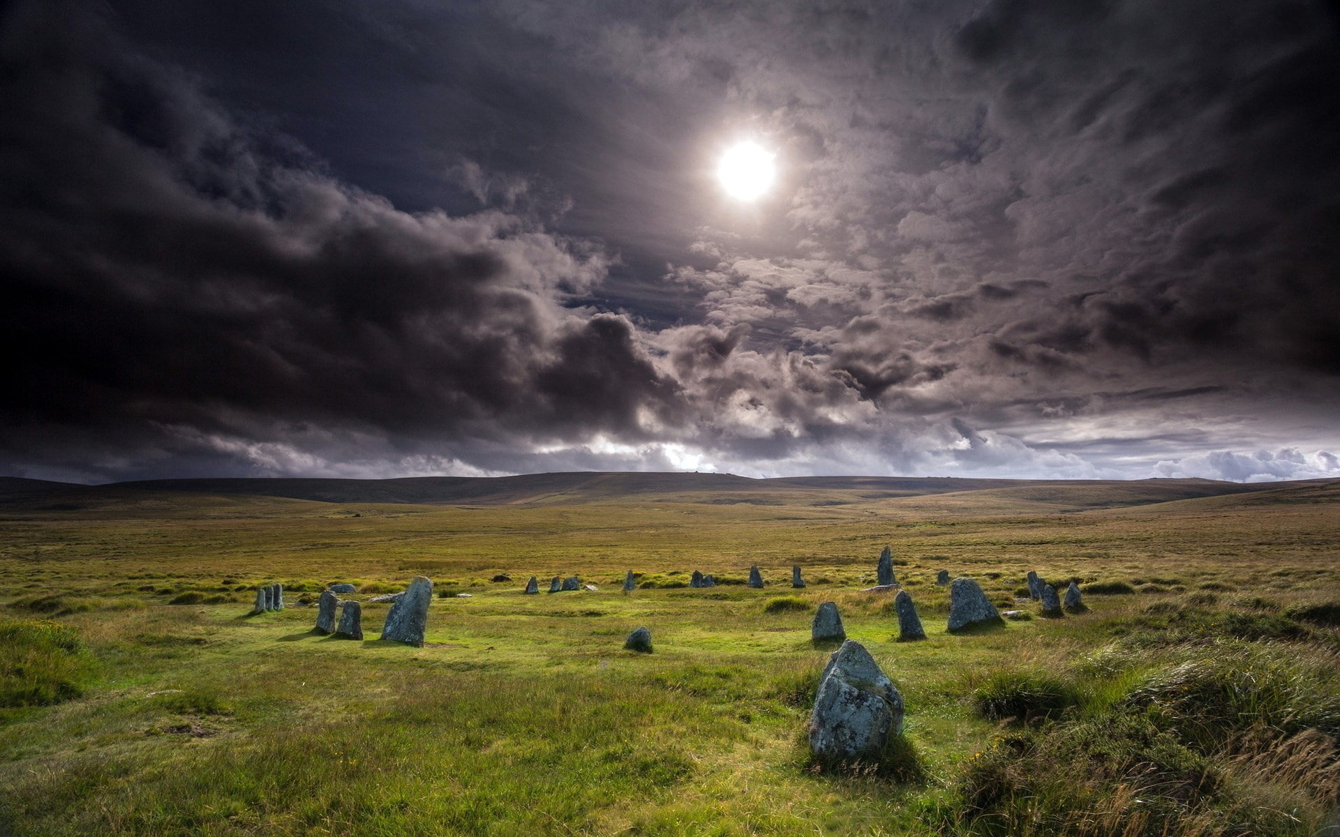 outdoors, dramatic sky, no people, cloud - sky, field, scenics - nature, tranquility, nature, tombstone, sun, grass, grave, 1080P, land, sky, cemetery, HD Wallpaper