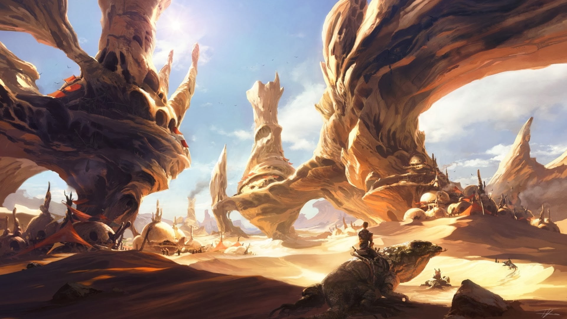 planet, artwork, desert, Star Wars, Luke Skywalker, sand, landscape, 1080P, fantasy art, HD Wallpaper