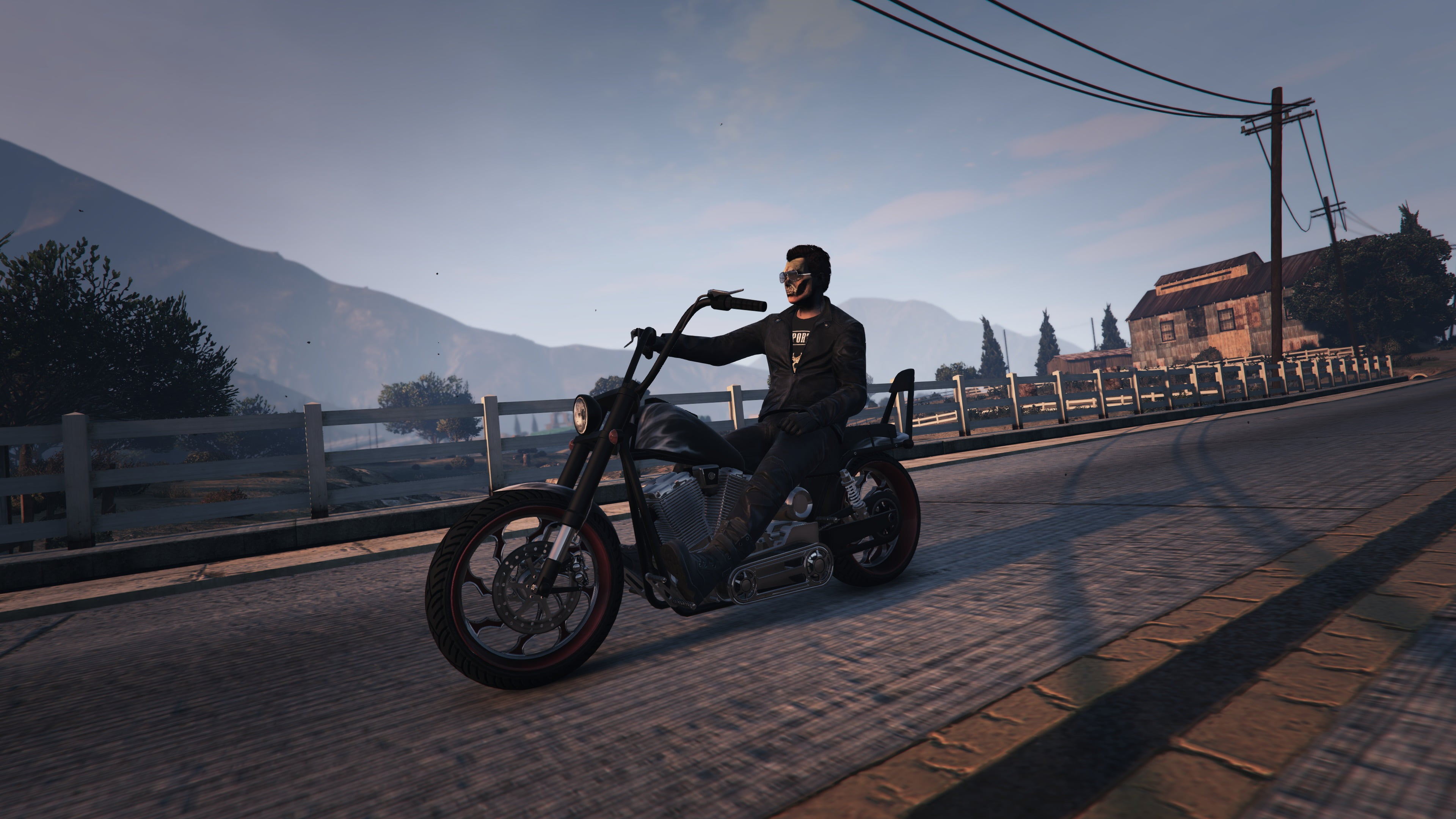 leisure activity, real people, riding, full length, building exterior, black, outdoors, 4K, sky, Grand Theft Auto V, nature, transportation, Grand Theft Auto Online, HD Wallpaper