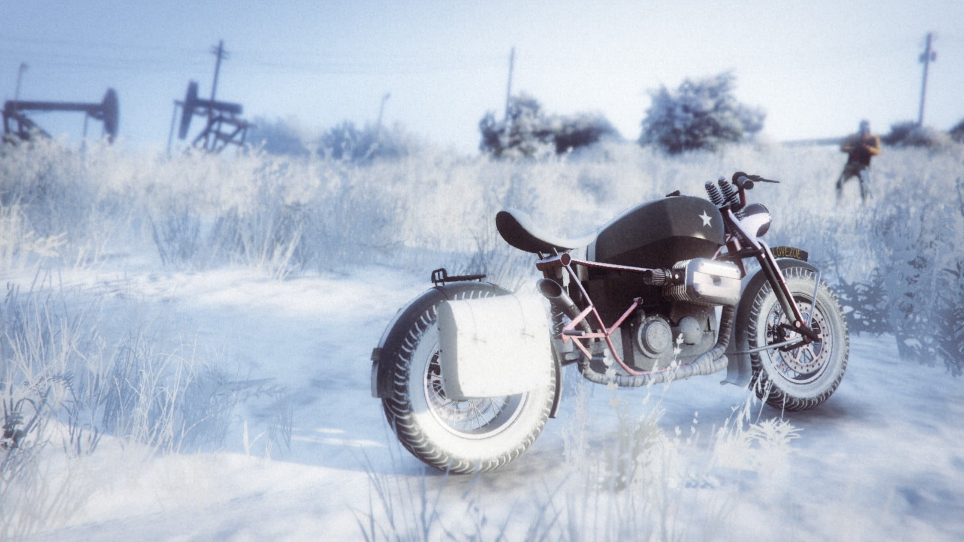 mode of transportation, tree, Rockstar Games, frozen, white, black, day, snowcapped mountain, winter, environment, field, transportation, nature, standard, HD Wallpaper