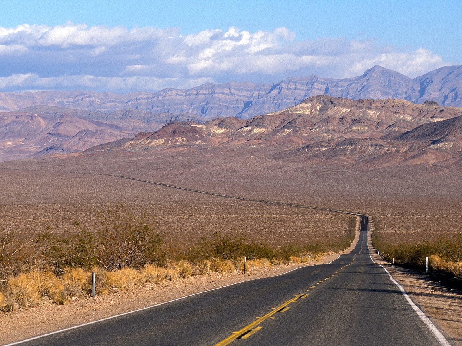 landscape, mountains, Death Valley, 720P, California, long road, road, desert, HD Wallpaper
