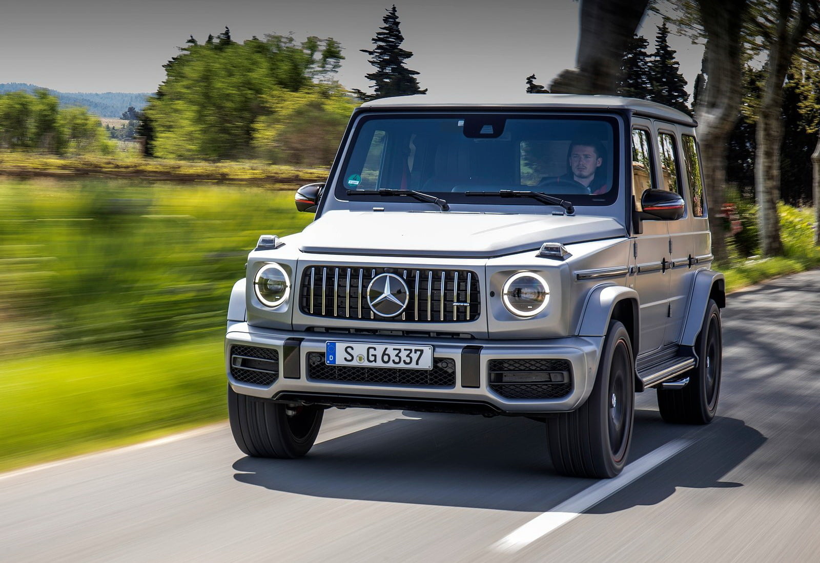 travel, plant, no people, nature, mercedes-benz, motor vehicle, vintage car, g63, silver colored, transportation, headlight, road, speed, 720P, amg, car, HD Wallpaper
