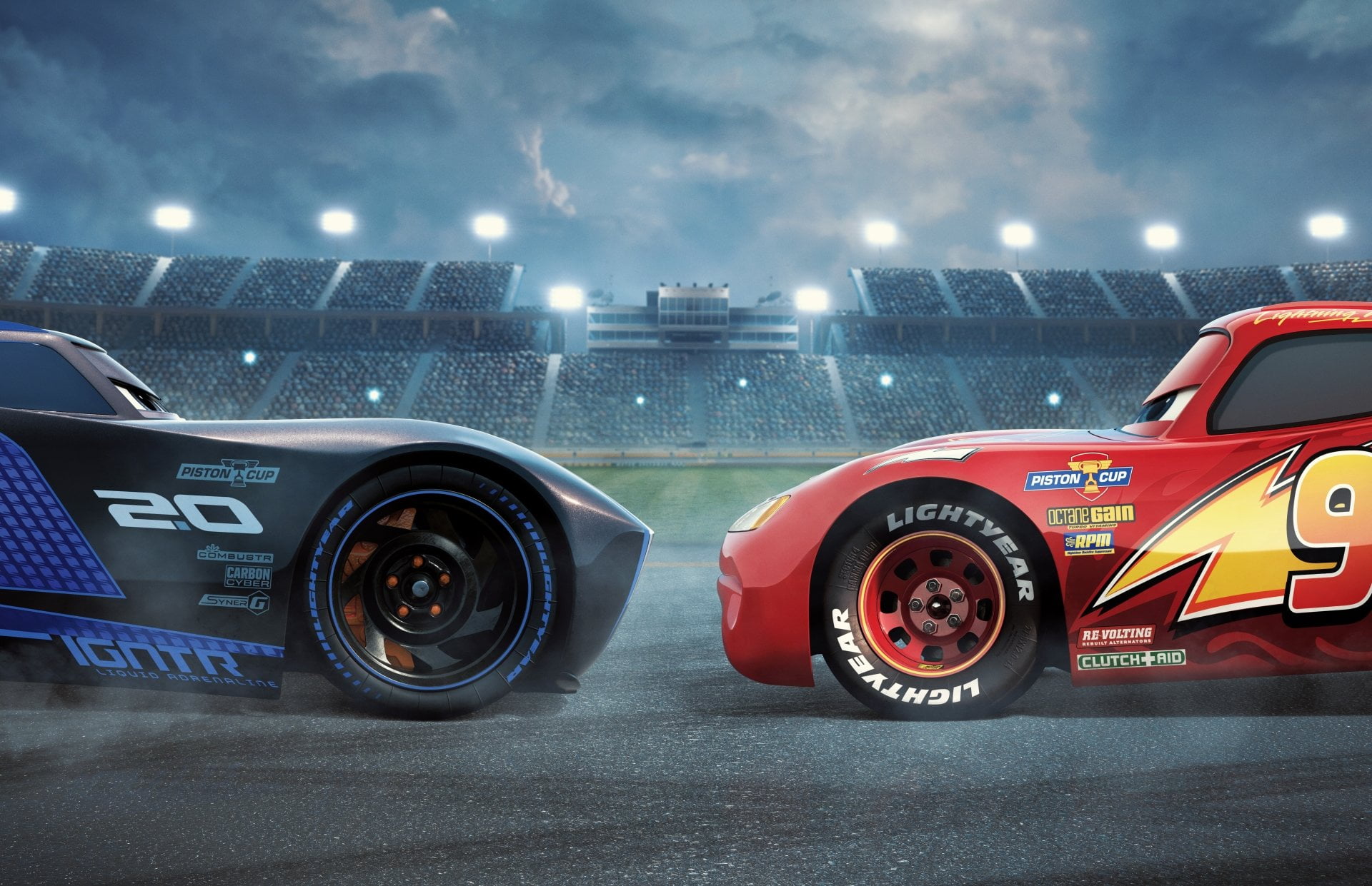 road, mode of transportation, car, no people, sports car, motor vehicle, motion, street, Movie, transportation, 1080P, tire, city, Lightning McQueen, sky, HD Wallpaper