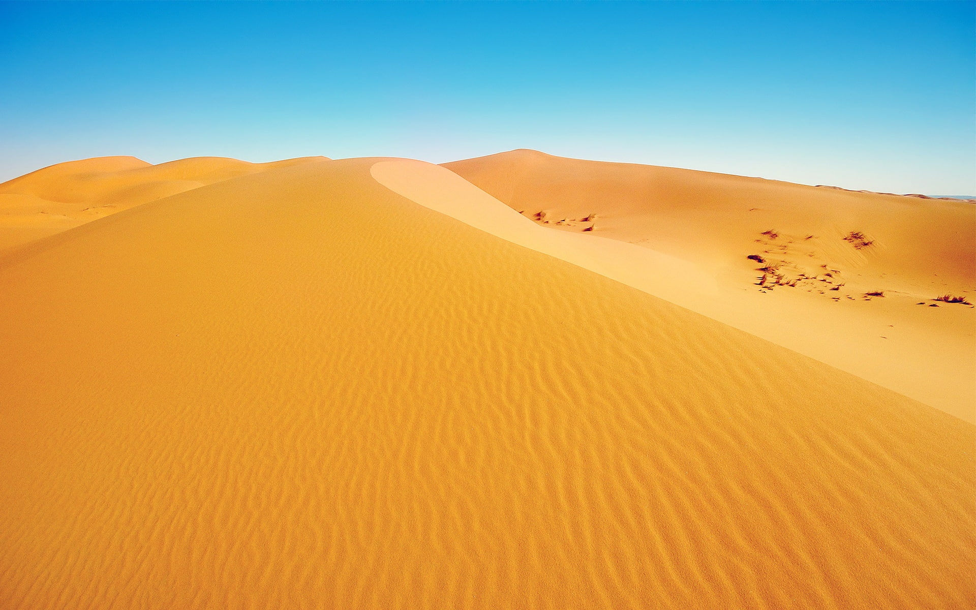 Blue, Yellow, Sky, Sand, 1080P, Dunes, Desert, Landscape, HD Wallpaper