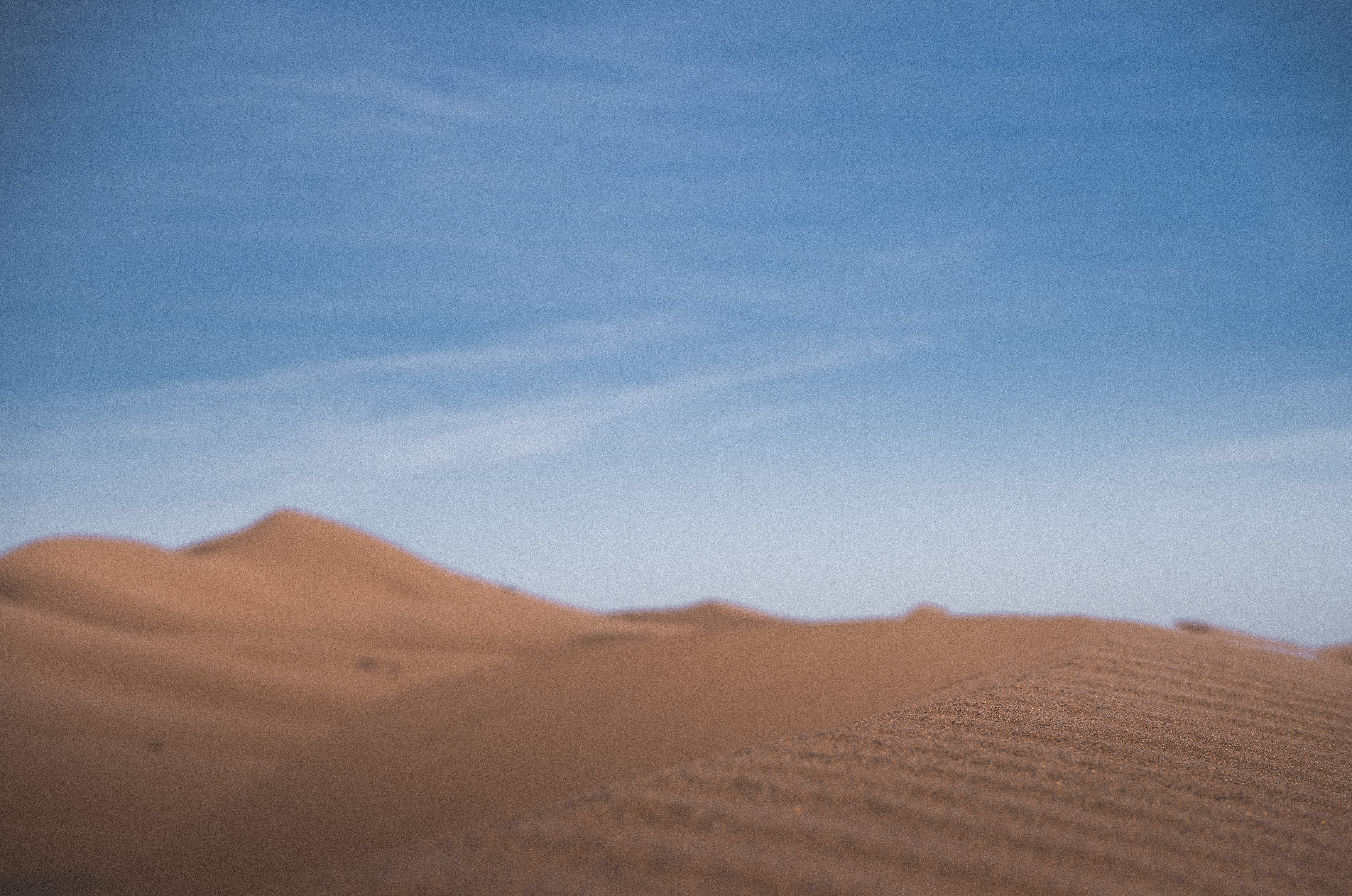 daytime, nature, cloud - sky, outdoors, horizon, tranquility, day, arid climate, merzouga, blue sky, sand, close up, desert, tranquil scene, sky, environment, HD Wallpaper