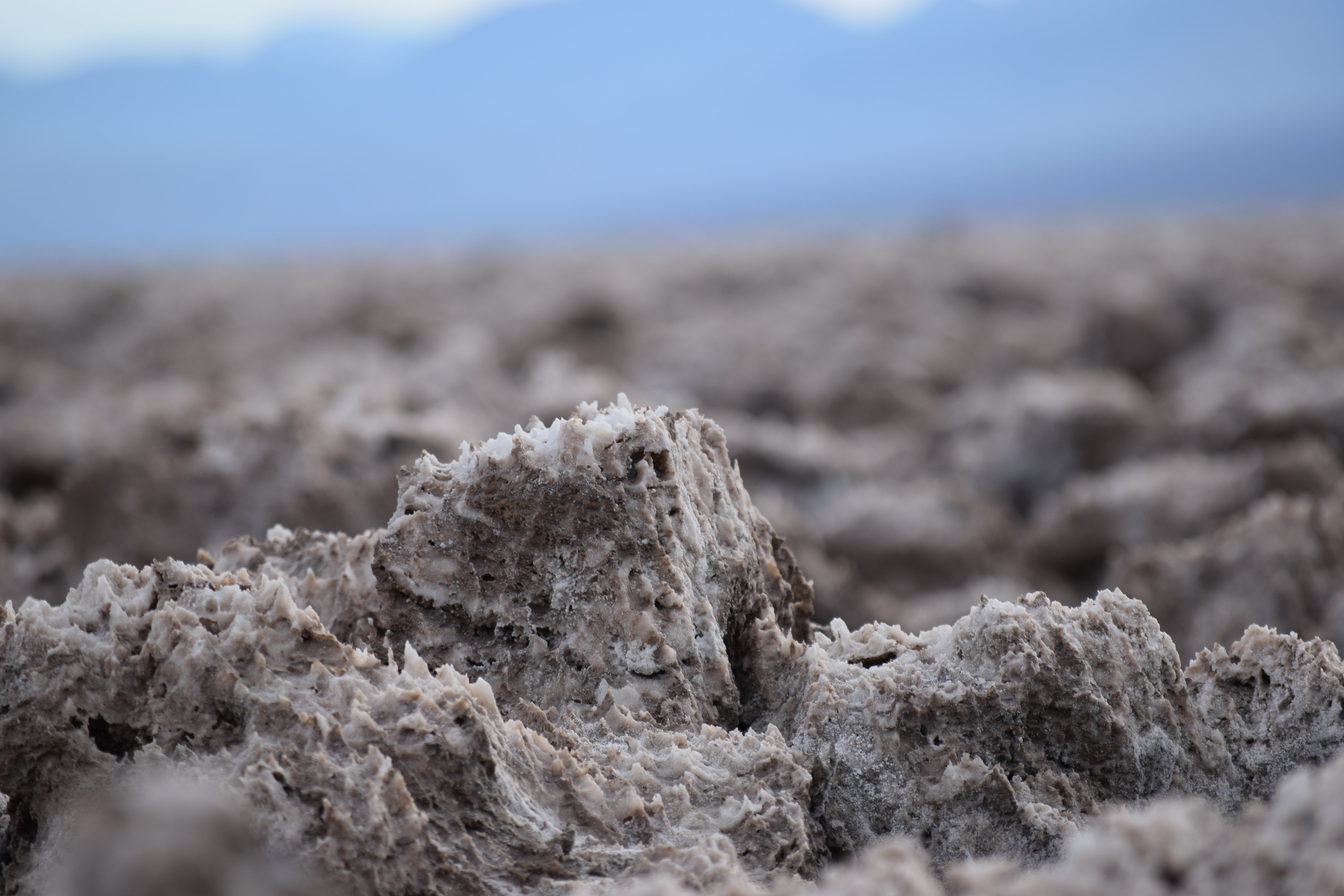 non-urban scene, no people, landscape, surface level, 5K, beauty in nature, Death Valley, field, day, land, close-up, arid climate, tranquility, textured, HD Wallpaper