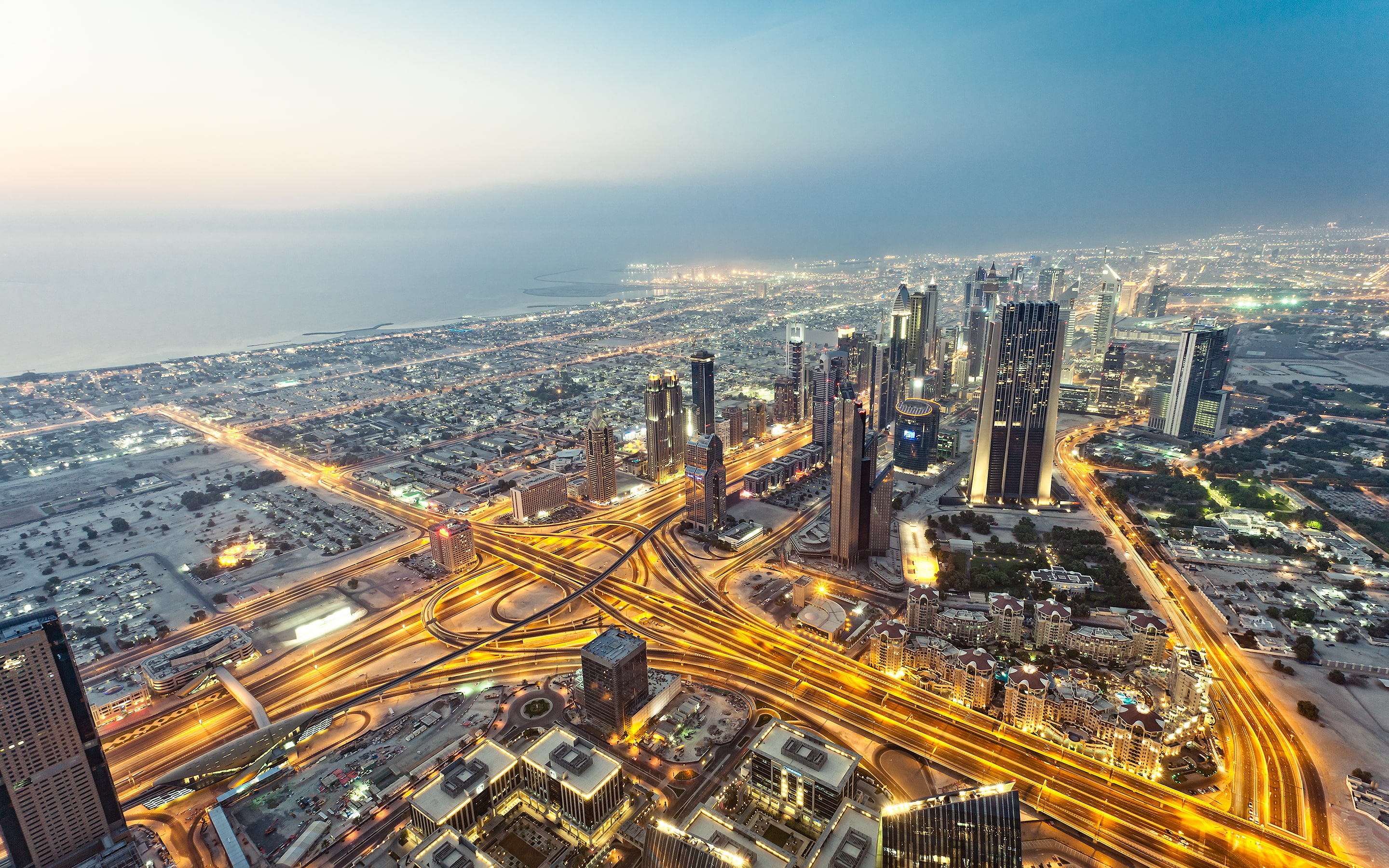 2K, dubai, view, khalifa, from, burj, HD Wallpaper