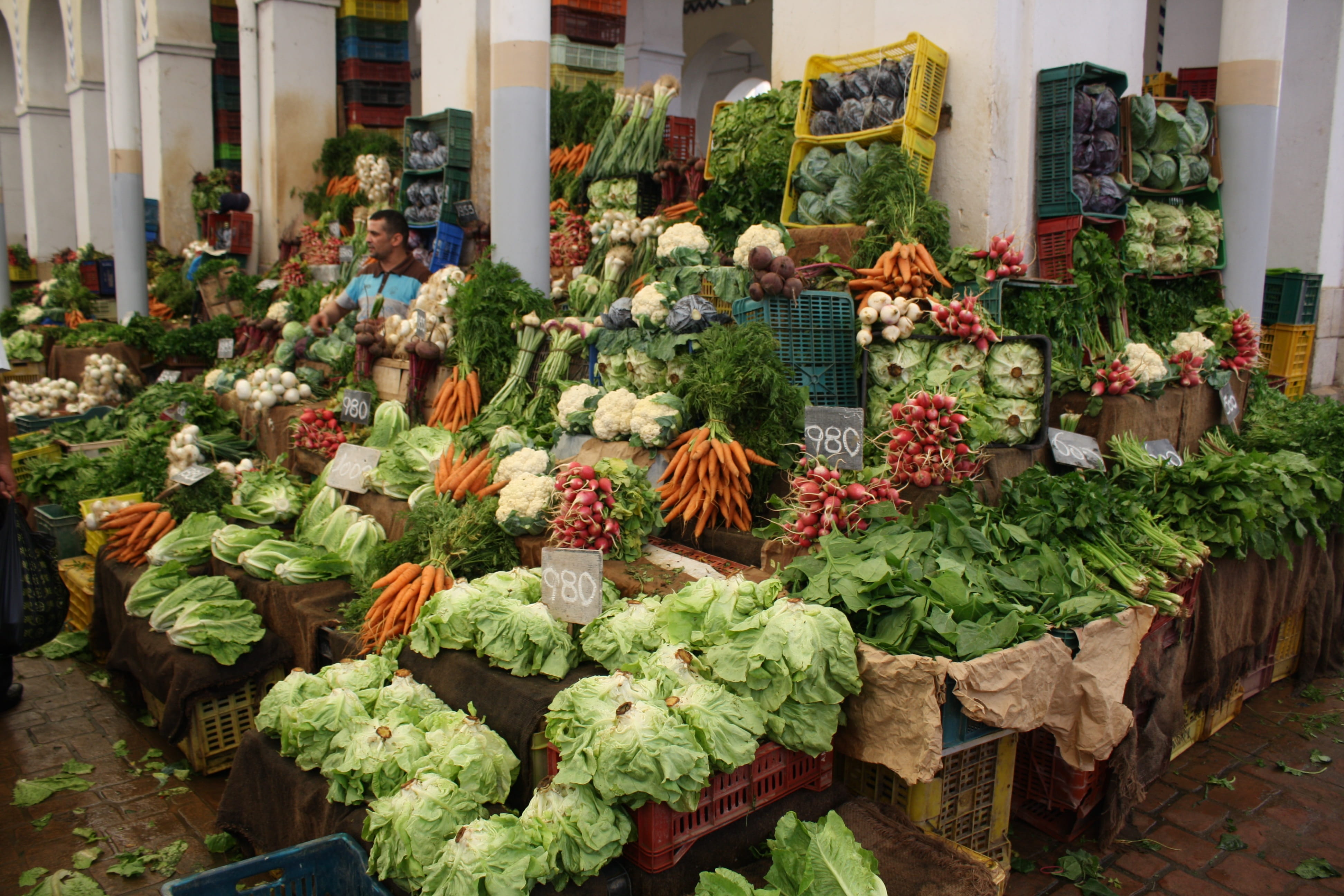 vegetable, market stall, flower market, abundance, 4K, small business, bouquet, large group of objects, day, incidental people, market, outdoors, tunisia, HD Wallpaper