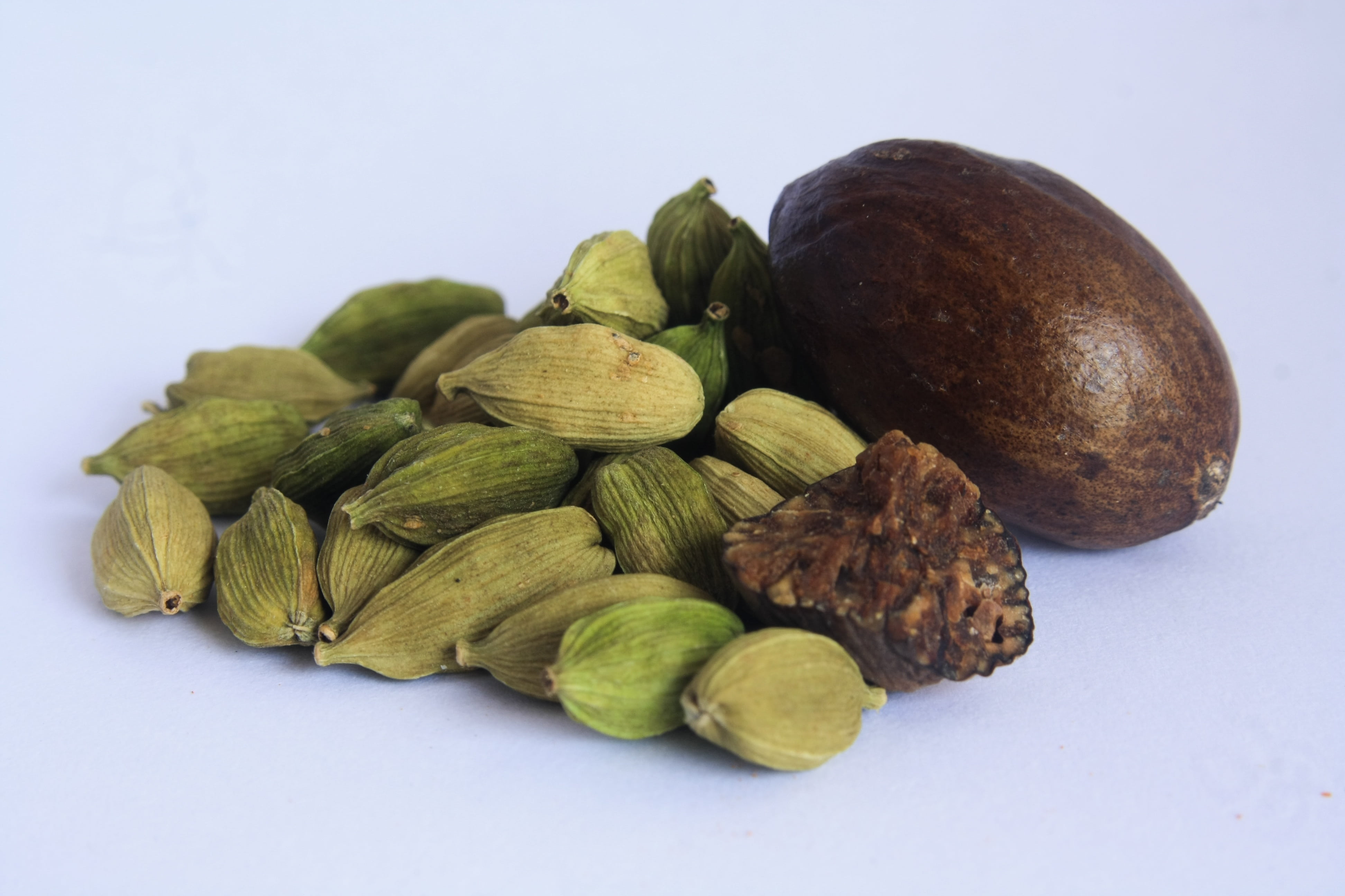 herb, cut out, brown, still life, snack, dry, studio shot, indoors, spices, cardamom, food and drink, raw food, no people, freshness, nut, green, vegetable, HD Wallpaper