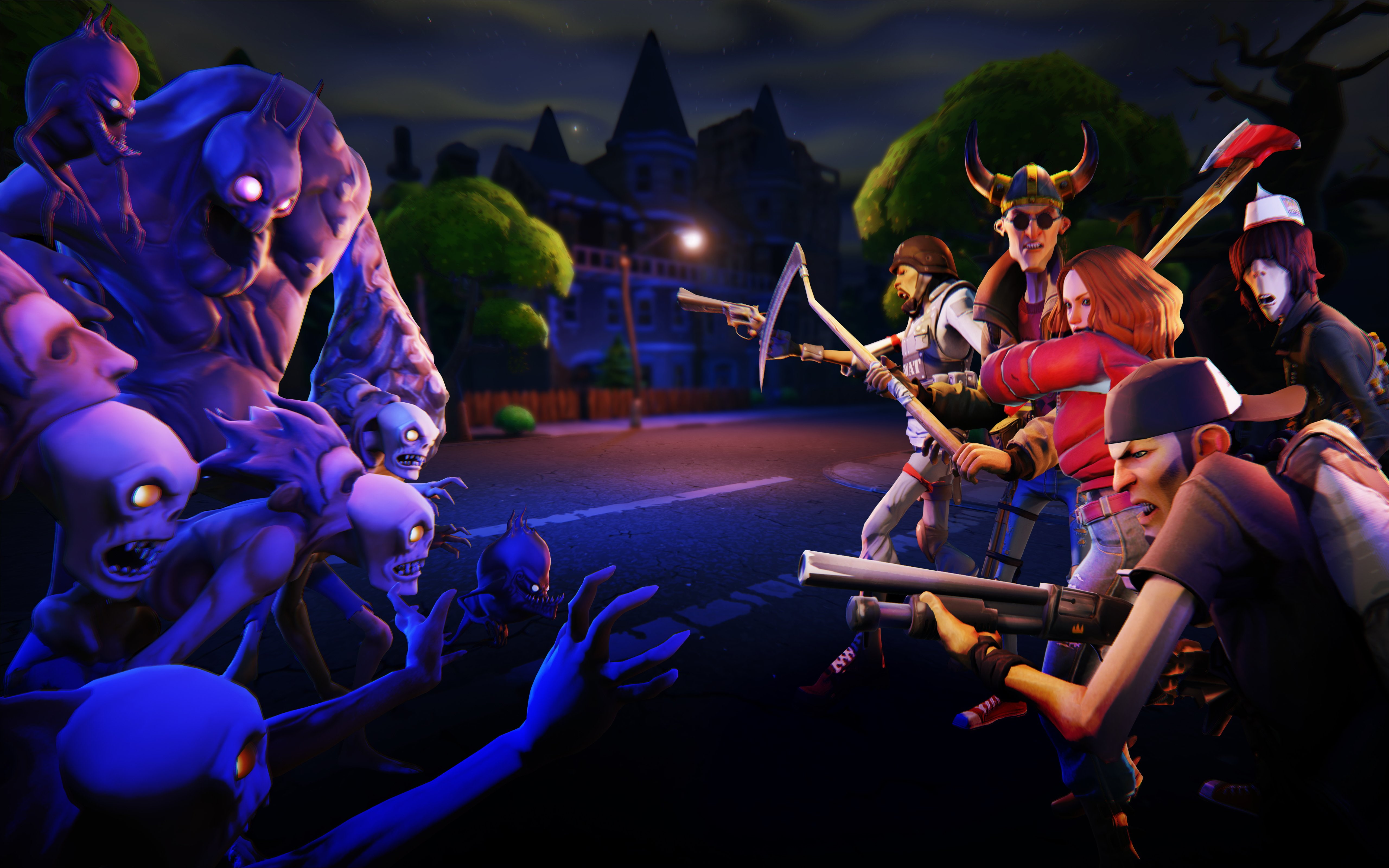 games, fortnite, 5K, sandbox, fantasy, battle, survival, epic, monster, HD Wallpaper
