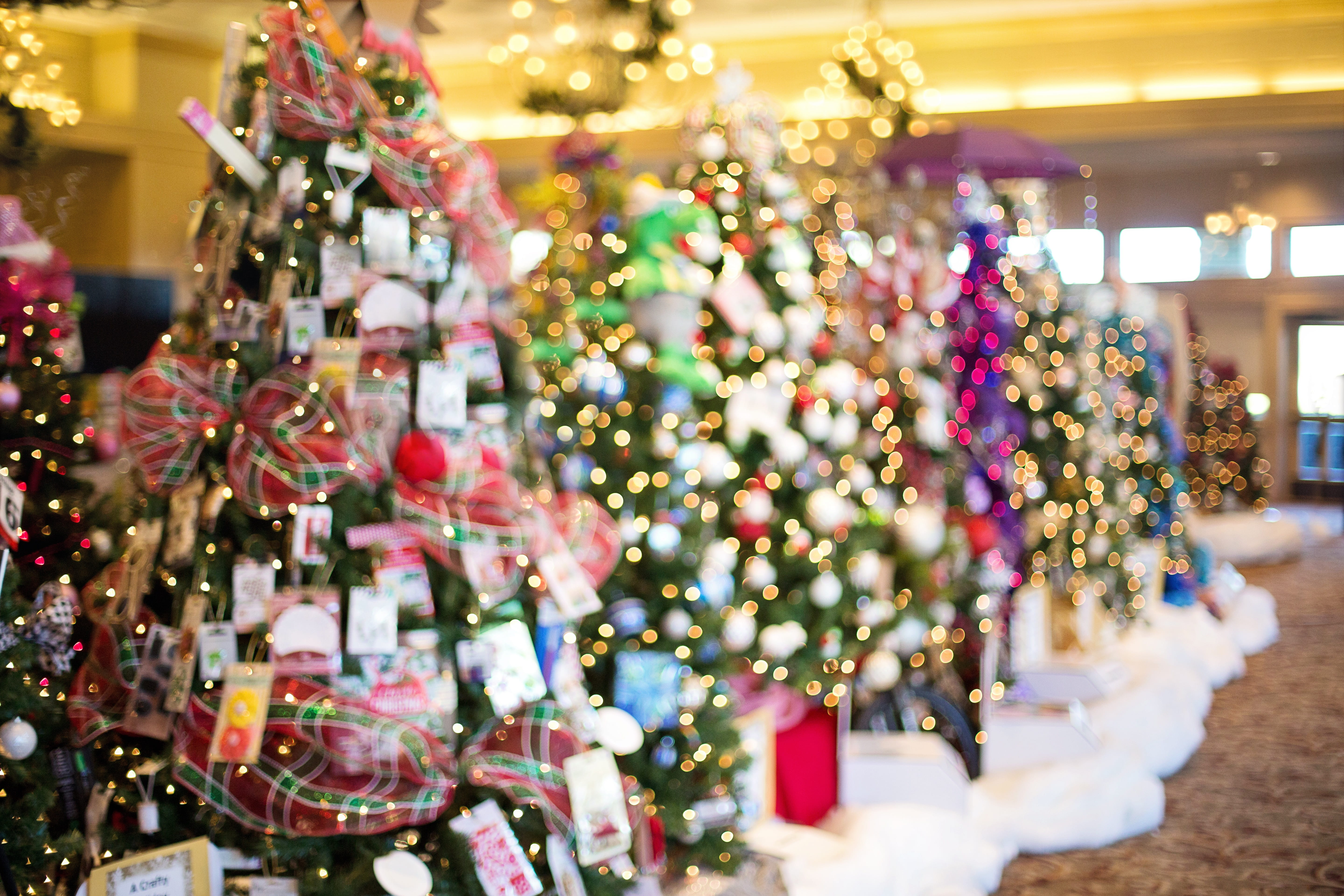 seasonal, holiday - event, lights, decoration, christmas, 5K, multi colored, ornament, tree, photography, christmas lights, no people, night, christmas market, HD Wallpaper