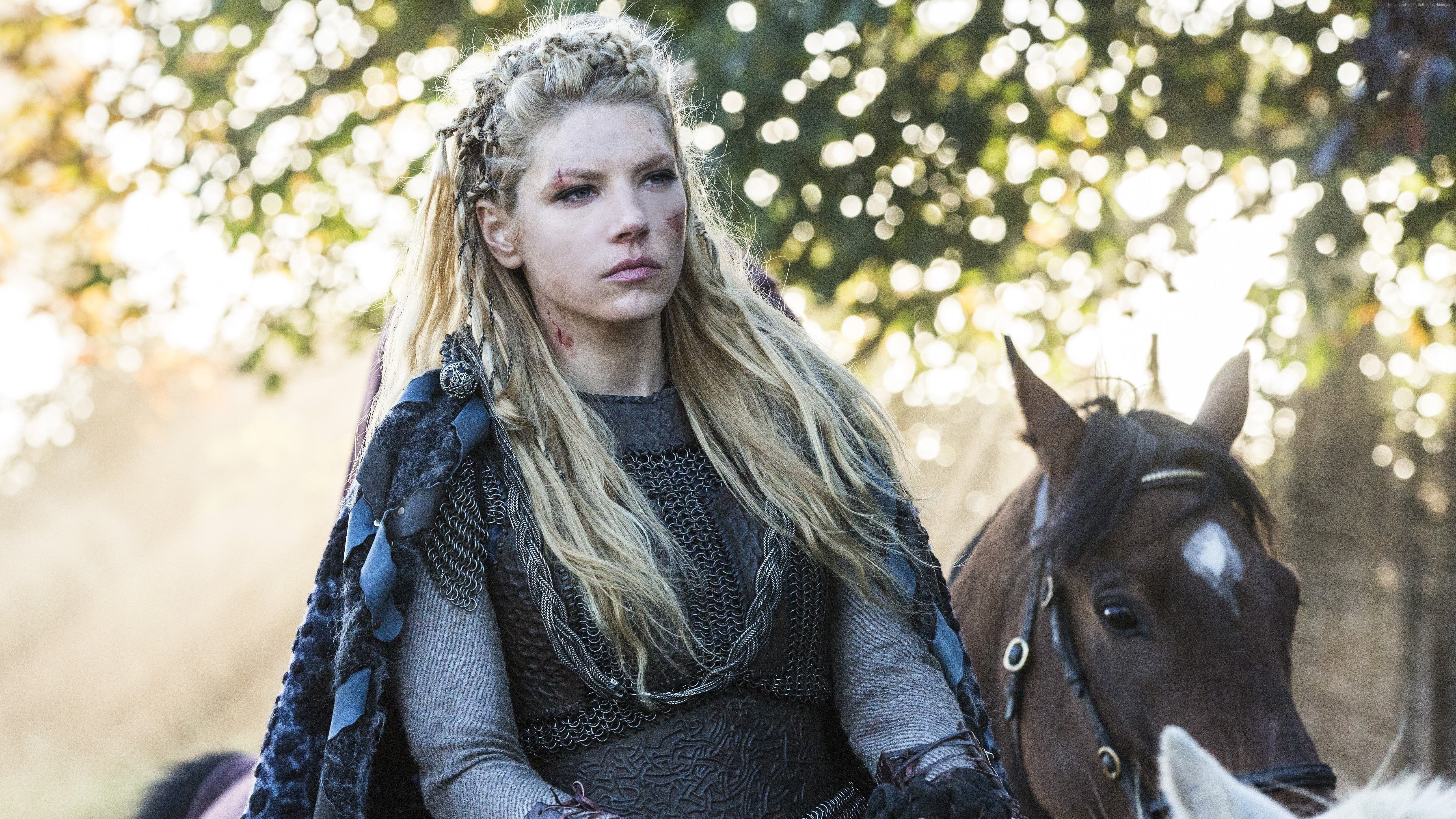 Katheryn Winnick, Travis Fimmel, 4K, Vikings, 5K, season 5, Lagertha, HD Wallpaper