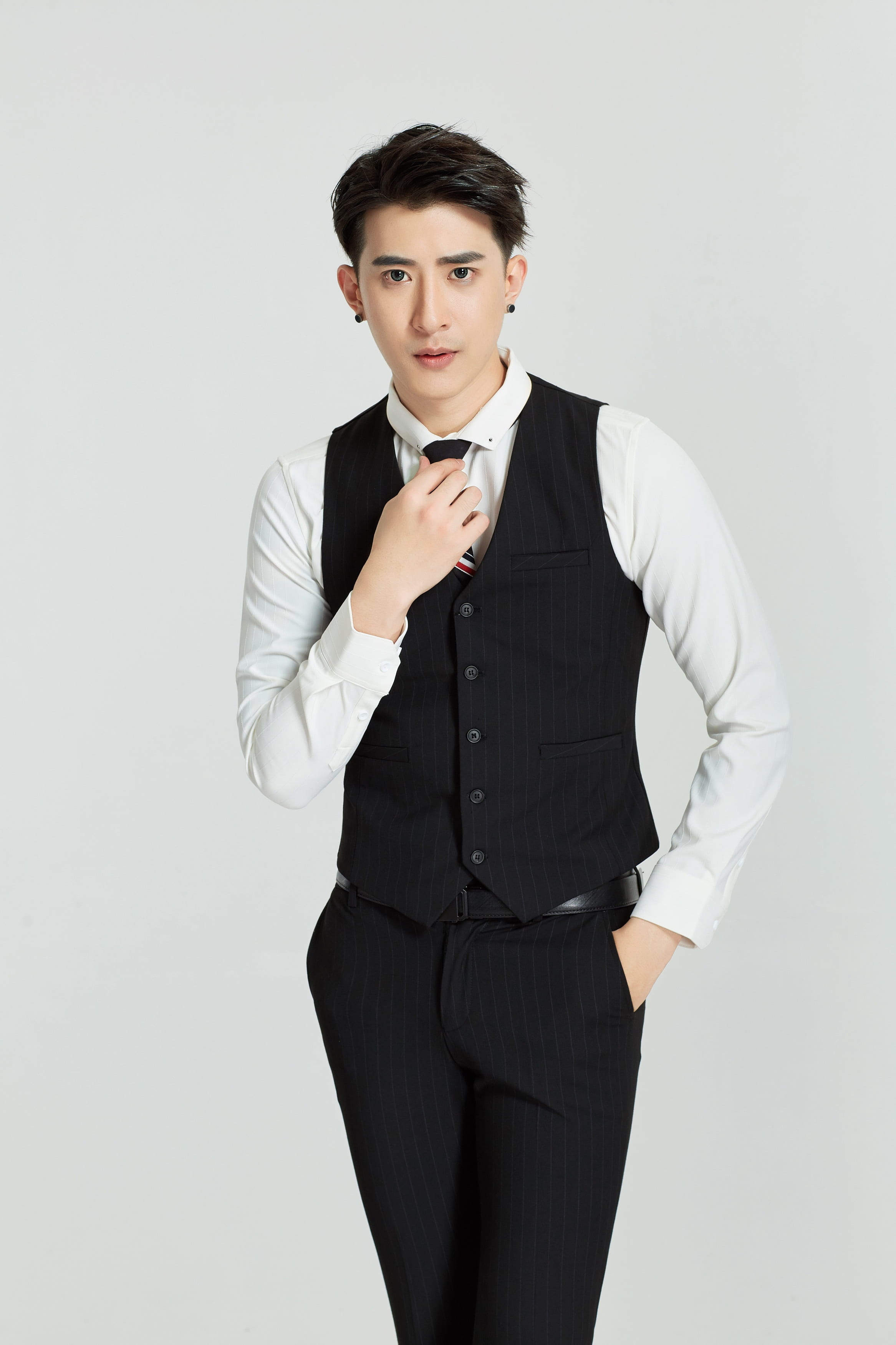 front view, young men, portrait, white background, occupation, business, outfit, formalwear, man, black color, studio shot, well-dressed, young adult, people, Phone HD Wallpaper