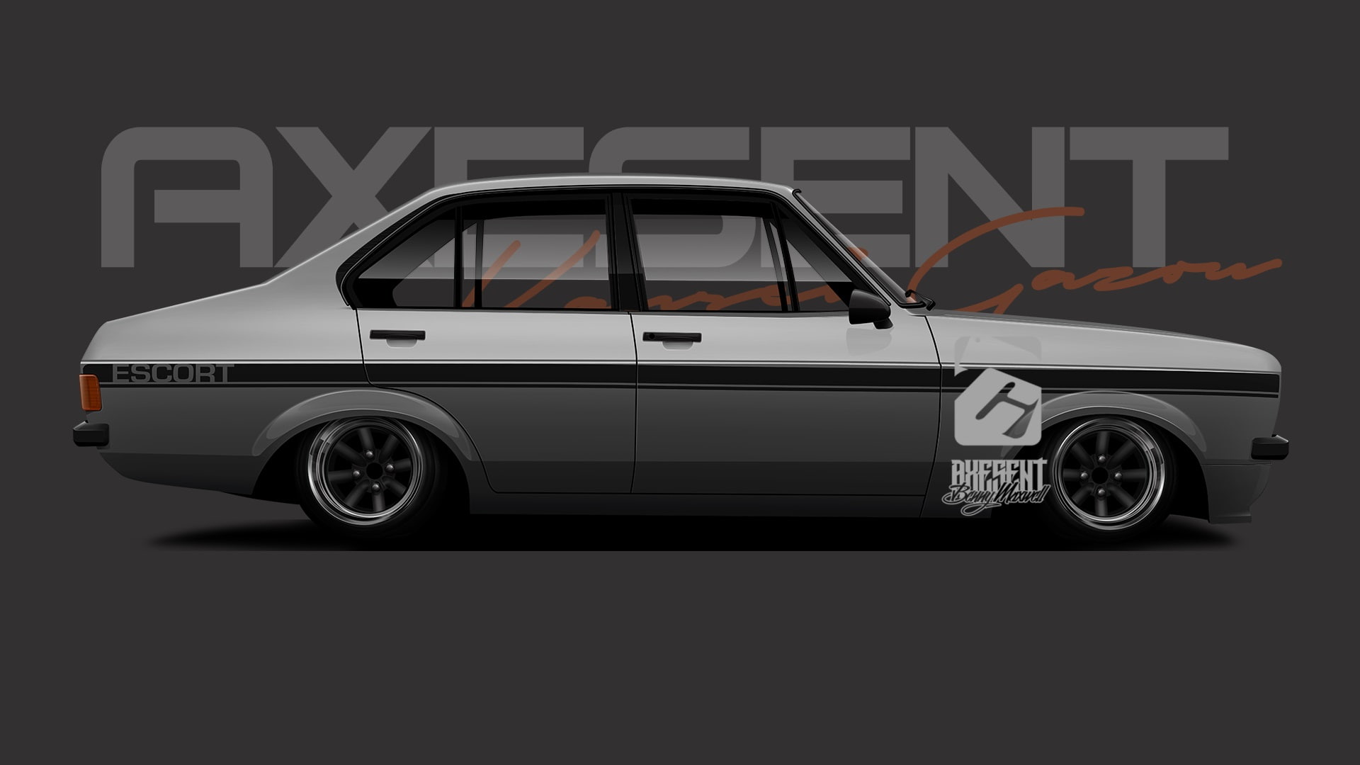 text, travel, architecture, protection, Ford Escort MkII, rear view, vintage car, render, motor vehicle, city, Ford, indoors, British cars, land vehicle, HD Wallpaper