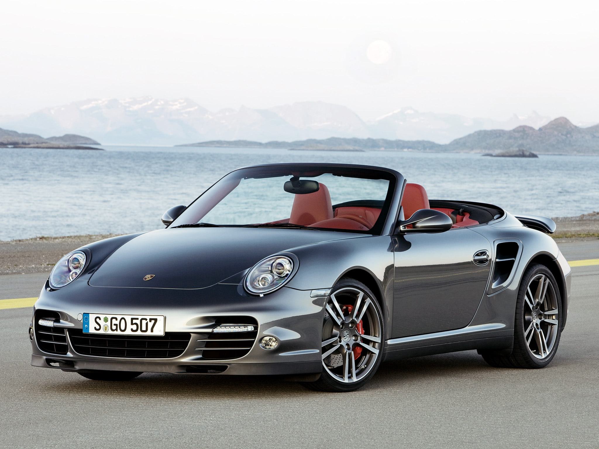 nature, 997, day, mode of transportation, car, transportation, land vehicle, sea, outdoors, cabriolet, mkii, mountain, 1080P, water, motor vehicle, beauty in nature, HD Wallpaper