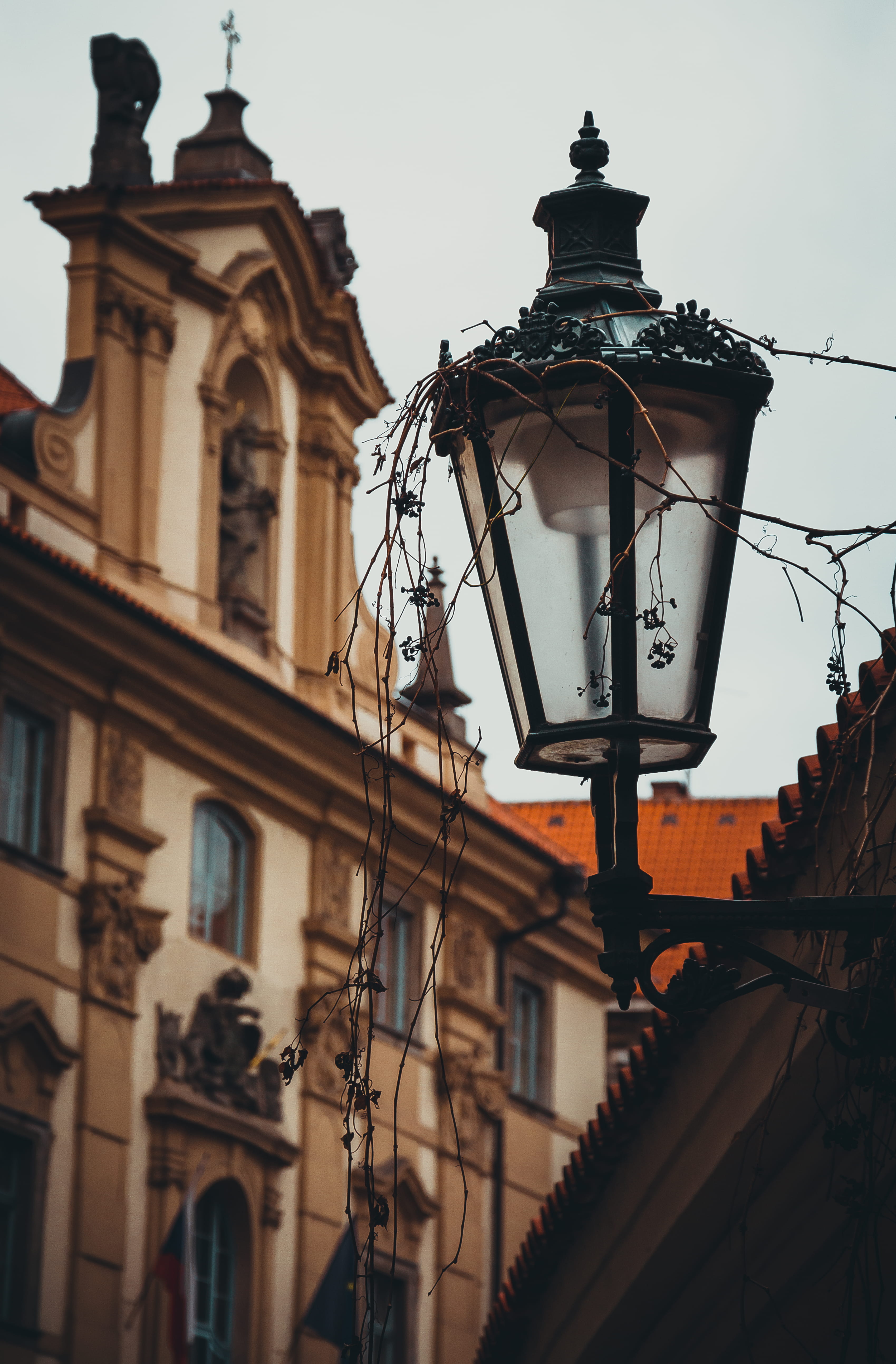 city, lampshade, trees, lamp post, electric lamp, lighting equipment, street, nature, background, 5K, summer, place of worship, building exterior, Phone HD Wallpaper