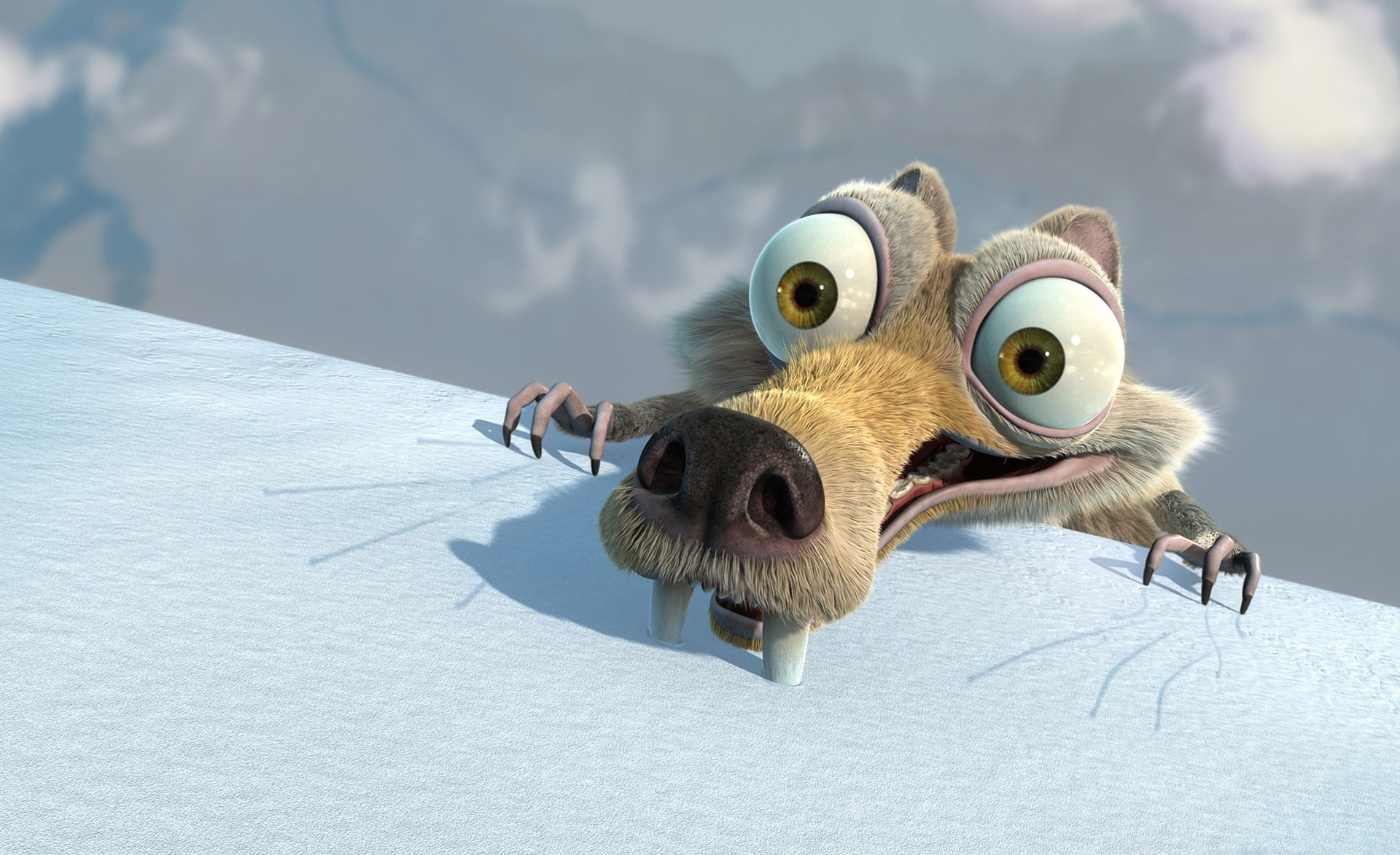 one animal, fun, nature, Ice Age, 1080P, ice, Cartoons, vertebrate, age, mammal, no people, focus on foreground, winter, white color, animal body part, HD Wallpaper