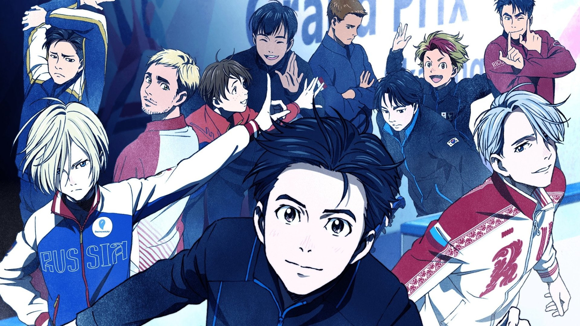 togetherness, women, teamwork, music, men, 1080P, males, Yuri!!! on Ice, Anime, group of people, teenager, young adult, emotion, crowd, friendship, cooperation, HD Wallpaper