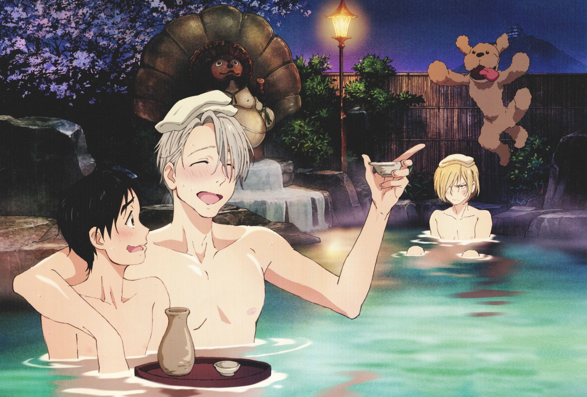 outdoors, creativity, decoration, art and craft, figurine, Anime, Yuri!!! on Ice, male likeness, digital composite, 1080P, sculpture, table, plant, movie, HD Wallpaper