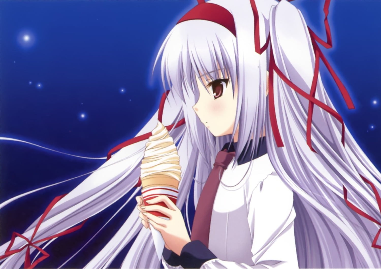 outdoors, momono shiori, color Image, unrecognizable person, uSA, female, character, cone, star Shape, anime, ice, white, portrait, one Person, religion, HD Wallpaper