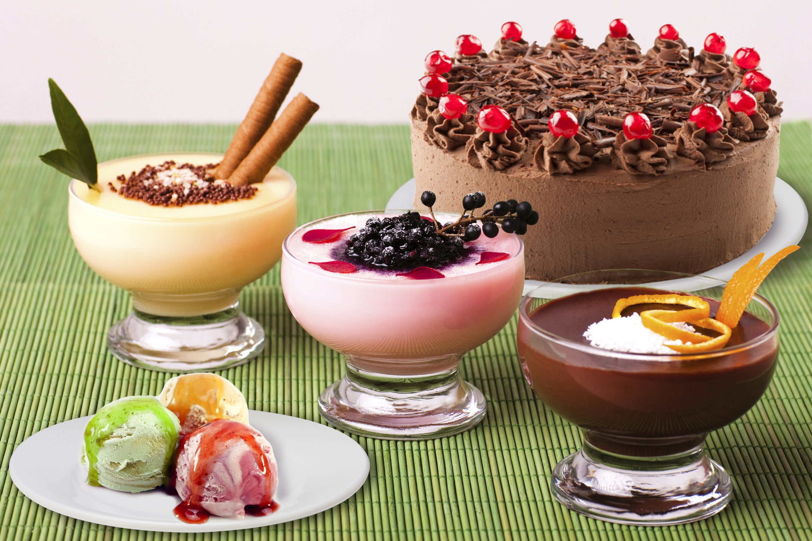 food and drink, refreshment, chocolate, 2K, sweet food, ready-to-eat, ice cream, variety, assorted, garnish, meal, freshness, no people, dessert, cake, HD Wallpaper